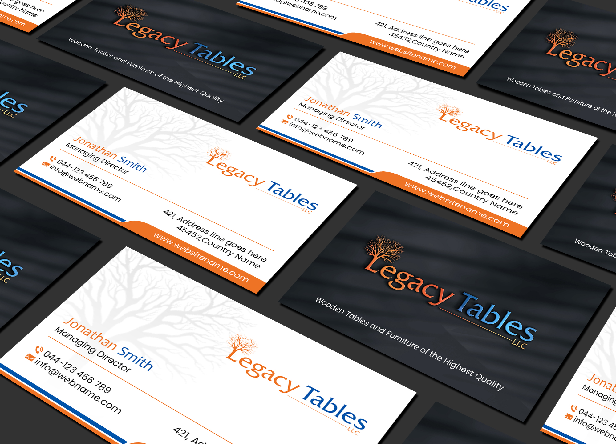 Business Card Design by Creations Box 2015 for Legacy Tables, LLC | Design #30483714