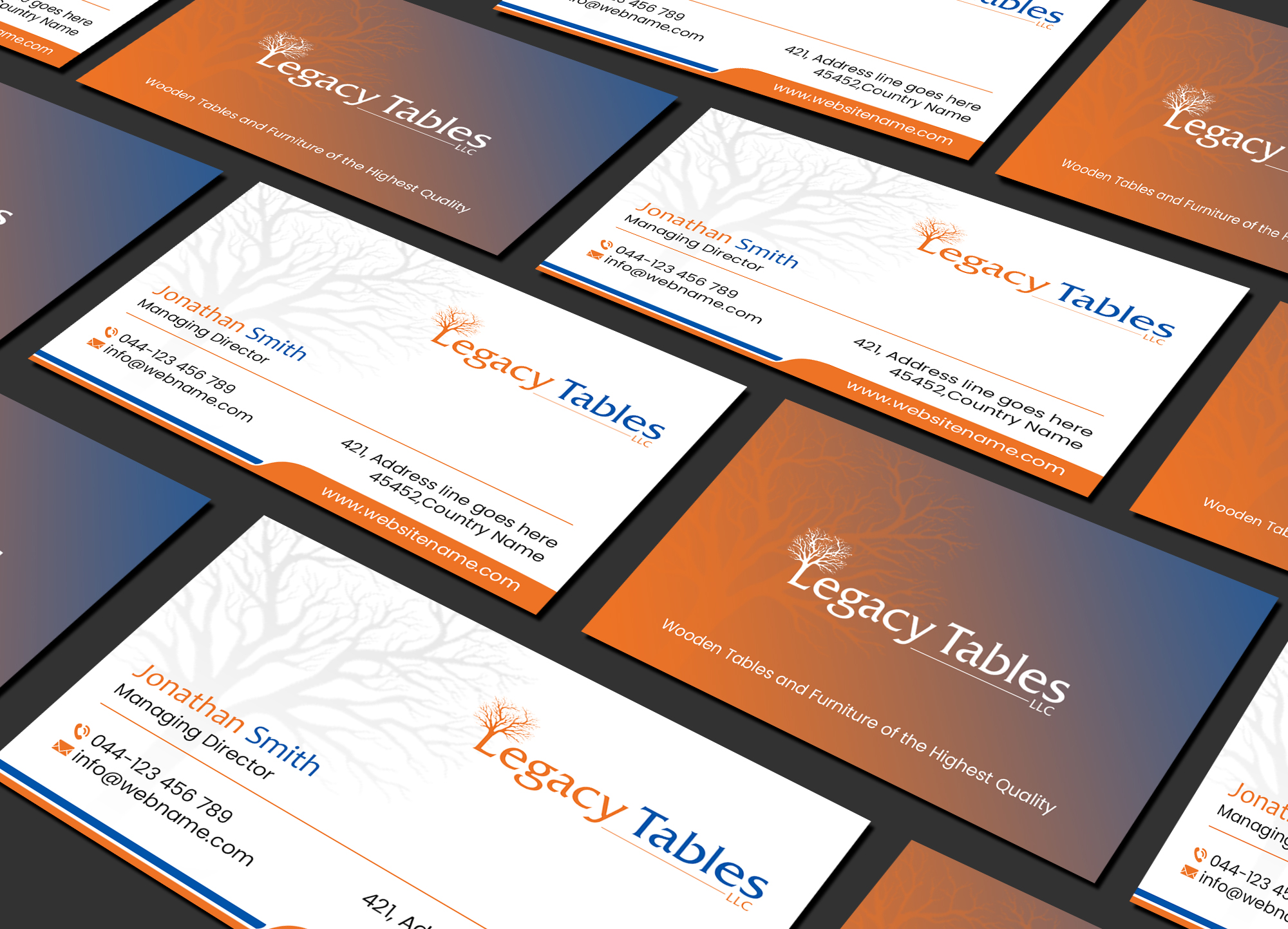 Business Card Design by Creations Box 2015 for Legacy Tables, LLC | Design #30483715