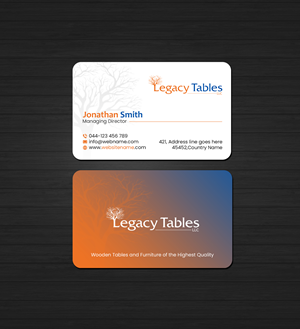 Design de Carte de Visite par Creations Box 2015 pour Legacy Tables, LLC | Design : #30483718