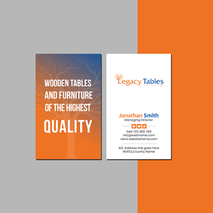 Design de Carte de Visite par Creations Box 2015 pour Legacy Tables, LLC | Design : #30483725