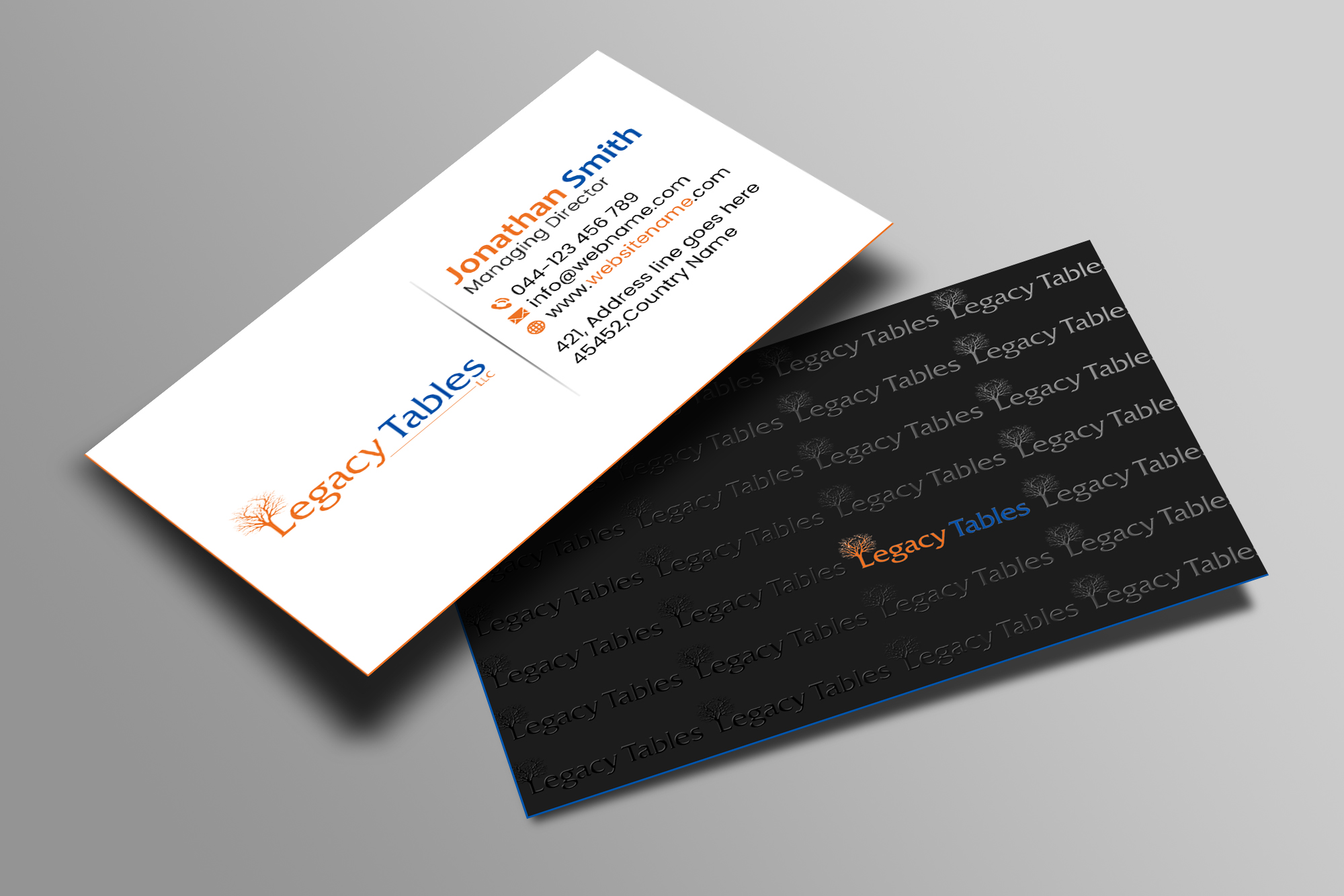 Business Card Design by Creations Box 2015 for Legacy Tables, LLC | Design #30483728