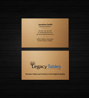 Design de Carte de Visite par Creations Box 2015 pour Legacy Tables, LLC | Design : #30484144