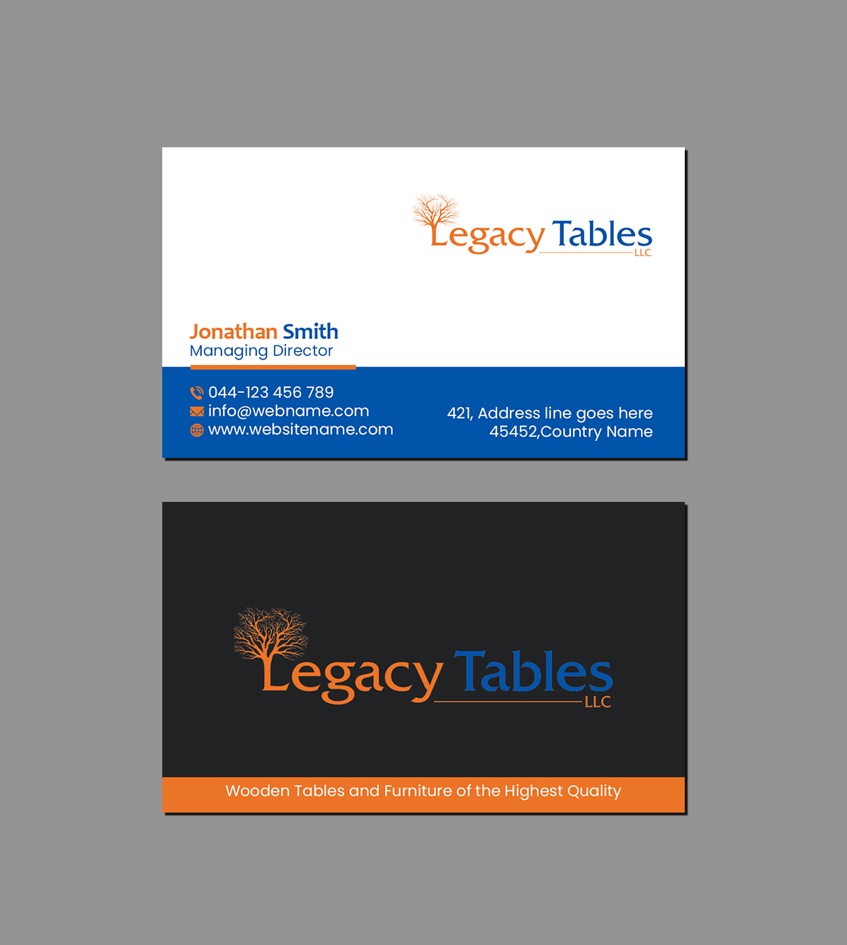 Design de Carte de Visite par Creations Box 2015 pour Legacy Tables, LLC | Design #30484150