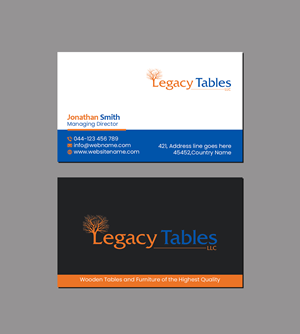 Design de Carte de Visite par Creations Box 2015 pour Legacy Tables, LLC | Design : #30484150