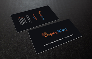 Visitenkarten-Design von Brand aid für Legacy Tables, LLC | Design: #30497572