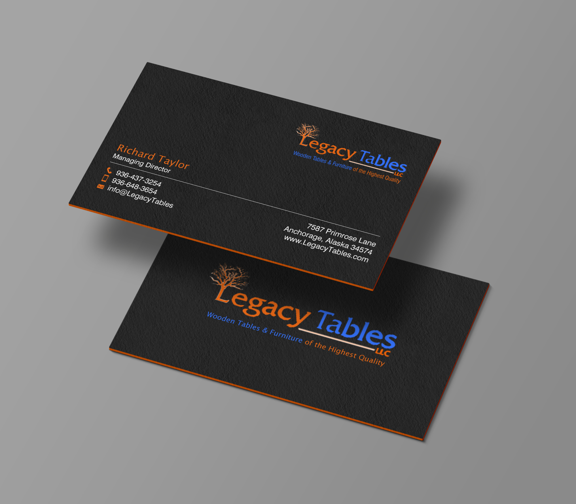 Visitenkarten-Design von chandrayaan.creative für Legacy Tables, LLC | Design #30482481