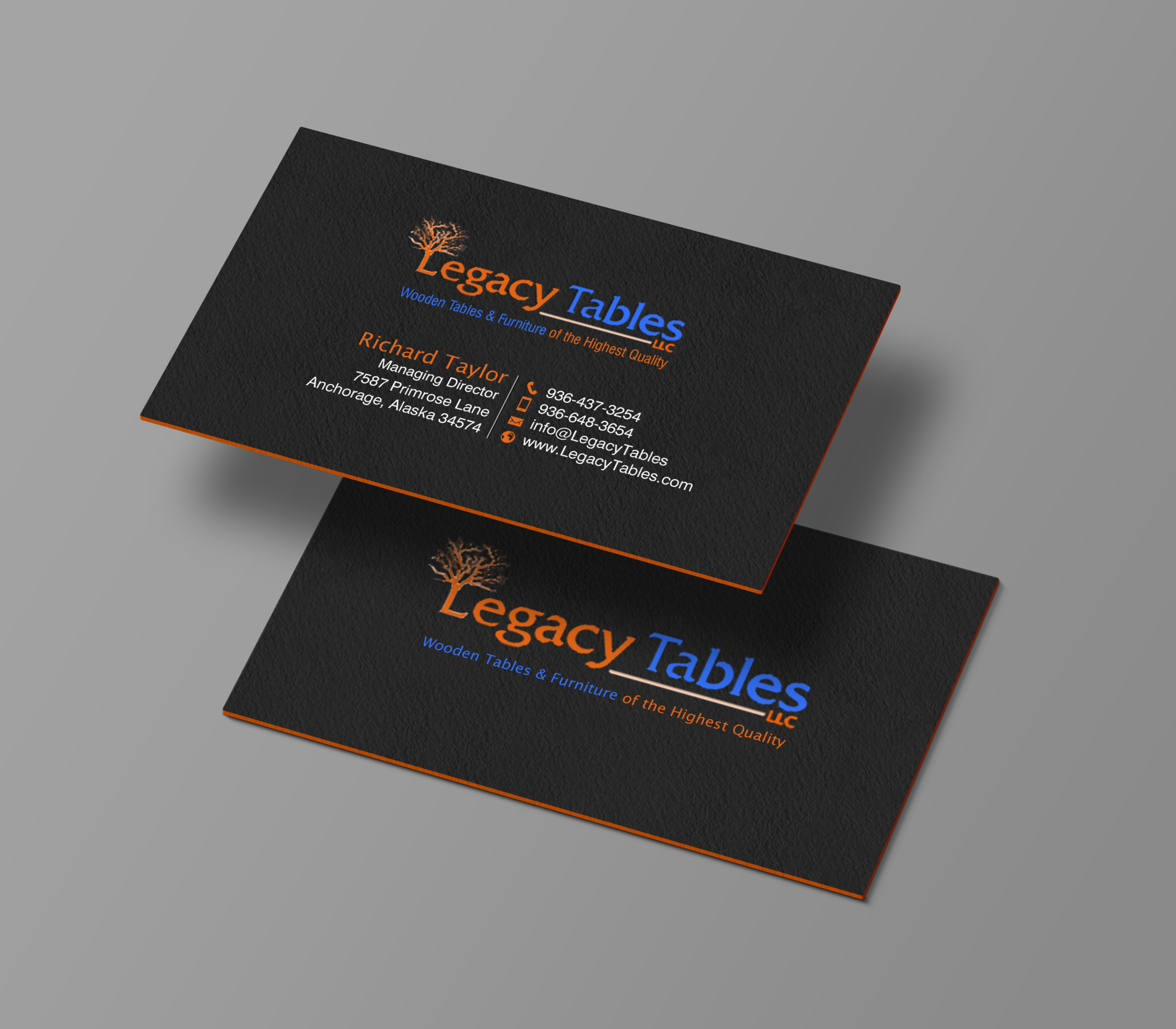 Visitenkarten-Design von chandrayaan.creative für Legacy Tables, LLC | Design #30482535