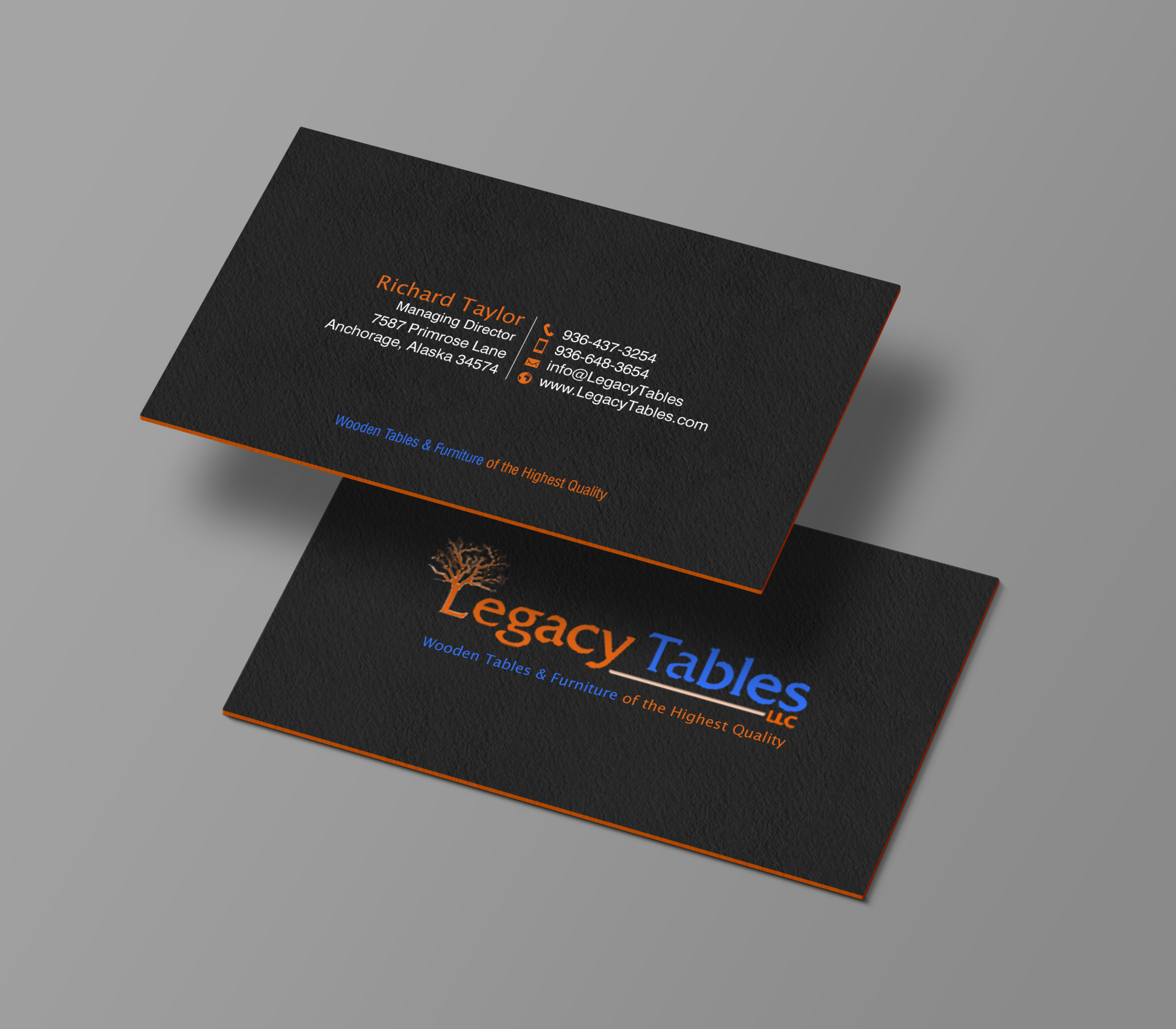 Visitenkarten-Design von chandrayaan.creative für Legacy Tables, LLC | Design #30482554