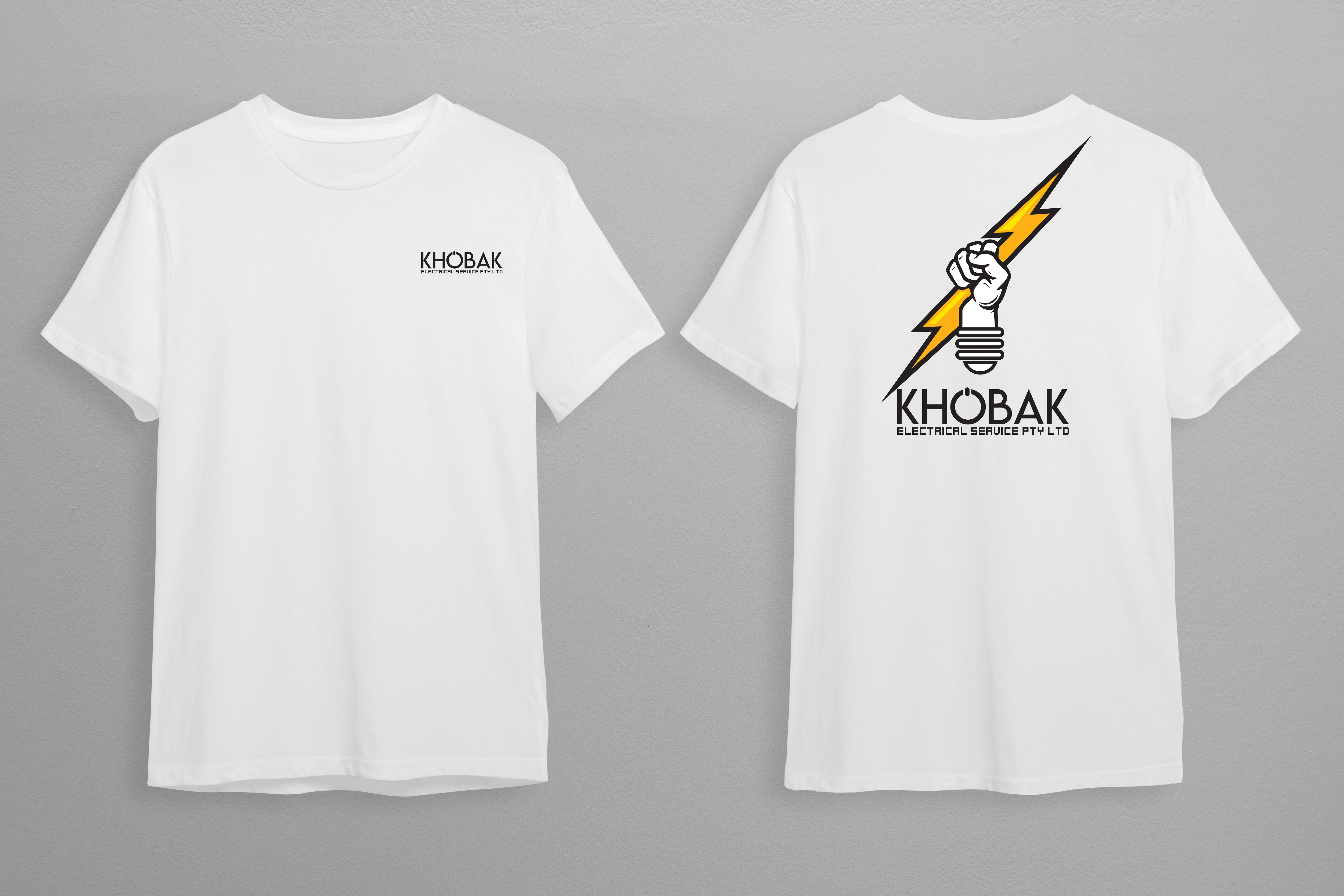 Diseño de Camiseta por Creative Shots Studio para Khobak electrical service pty ltd | Diseño: #30502731