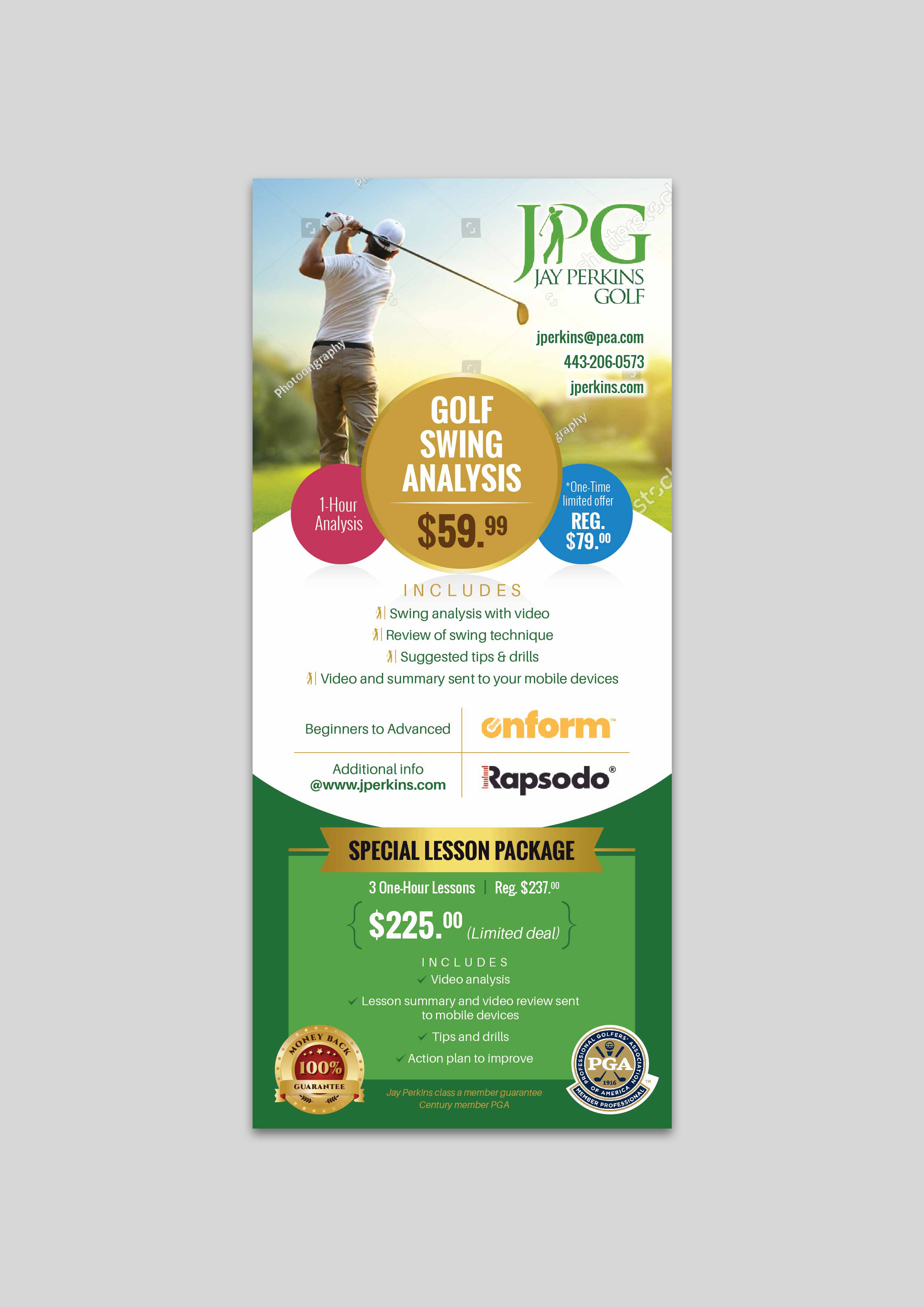 Diseño de Flyer por san.ty para Jay Perkins Golf | Diseño #30513164