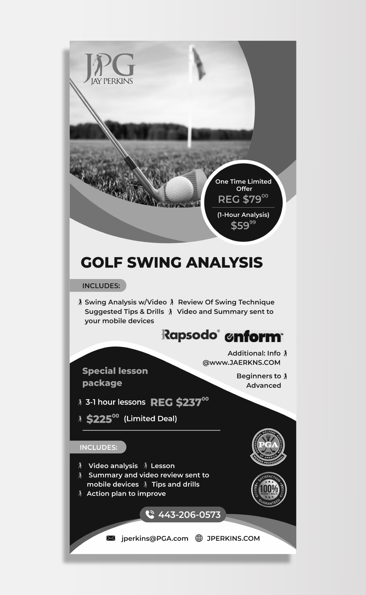 Diseño de Flyer por KreativeMadz para Jay Perkins Golf | Diseño #30499513