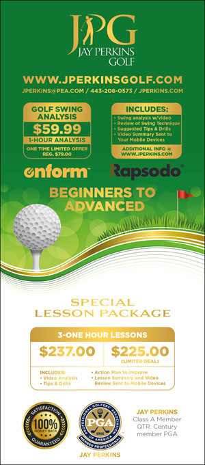 Diseño de Flyer por MarkoE para Jay Perkins Golf | Diseño #30495332