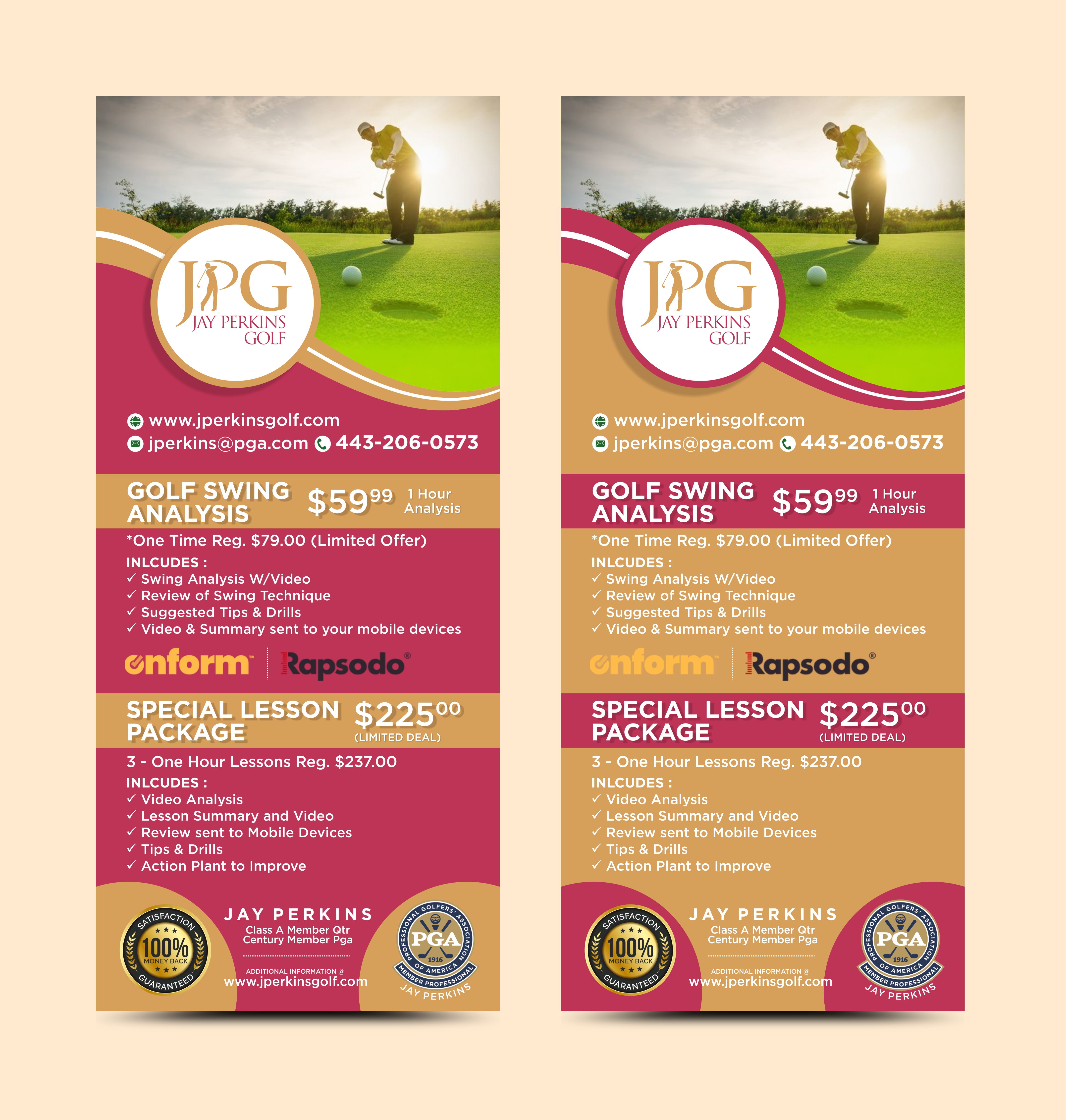 Diseño de Flyer por Rajneesha para Jay Perkins Golf | Diseño #30492264
