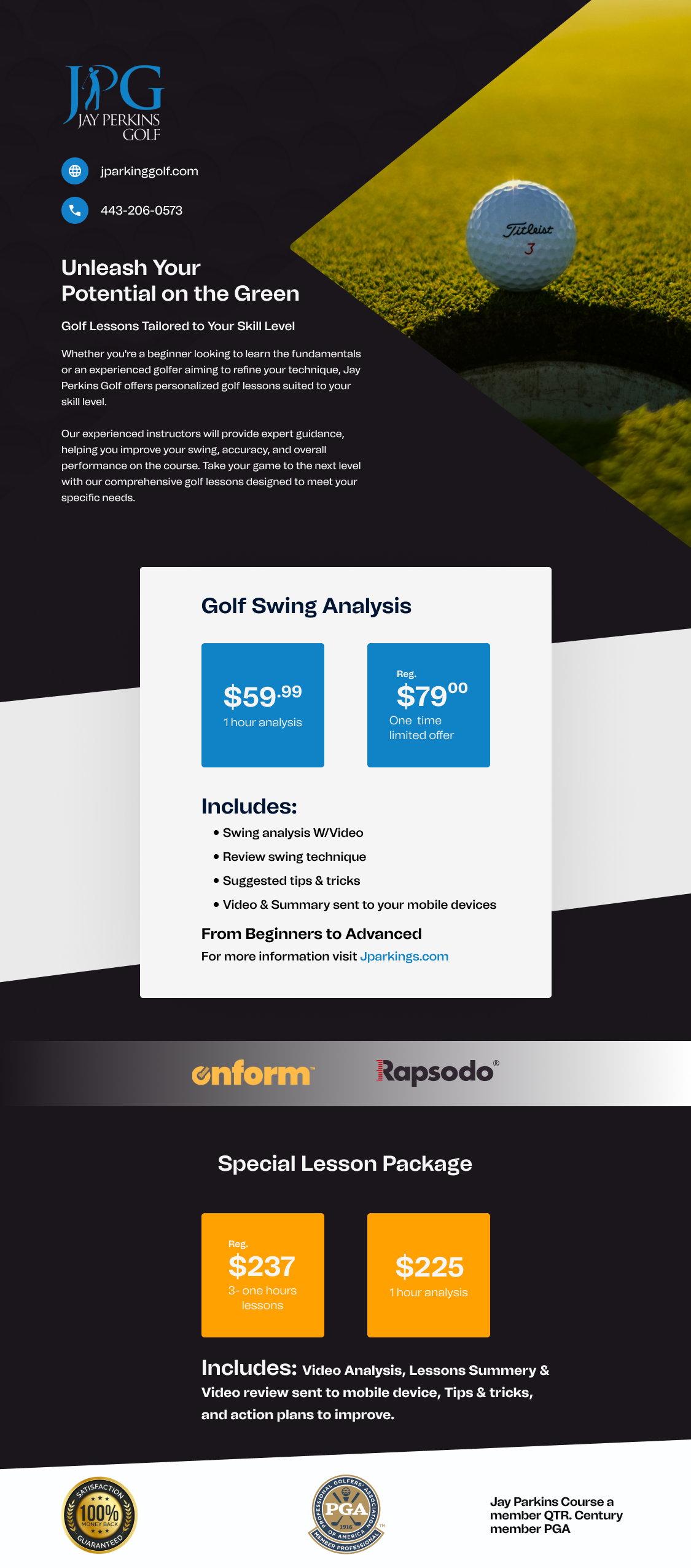 Flyer Design by ZA15 for Jay Perkins Golf | Design #30498862