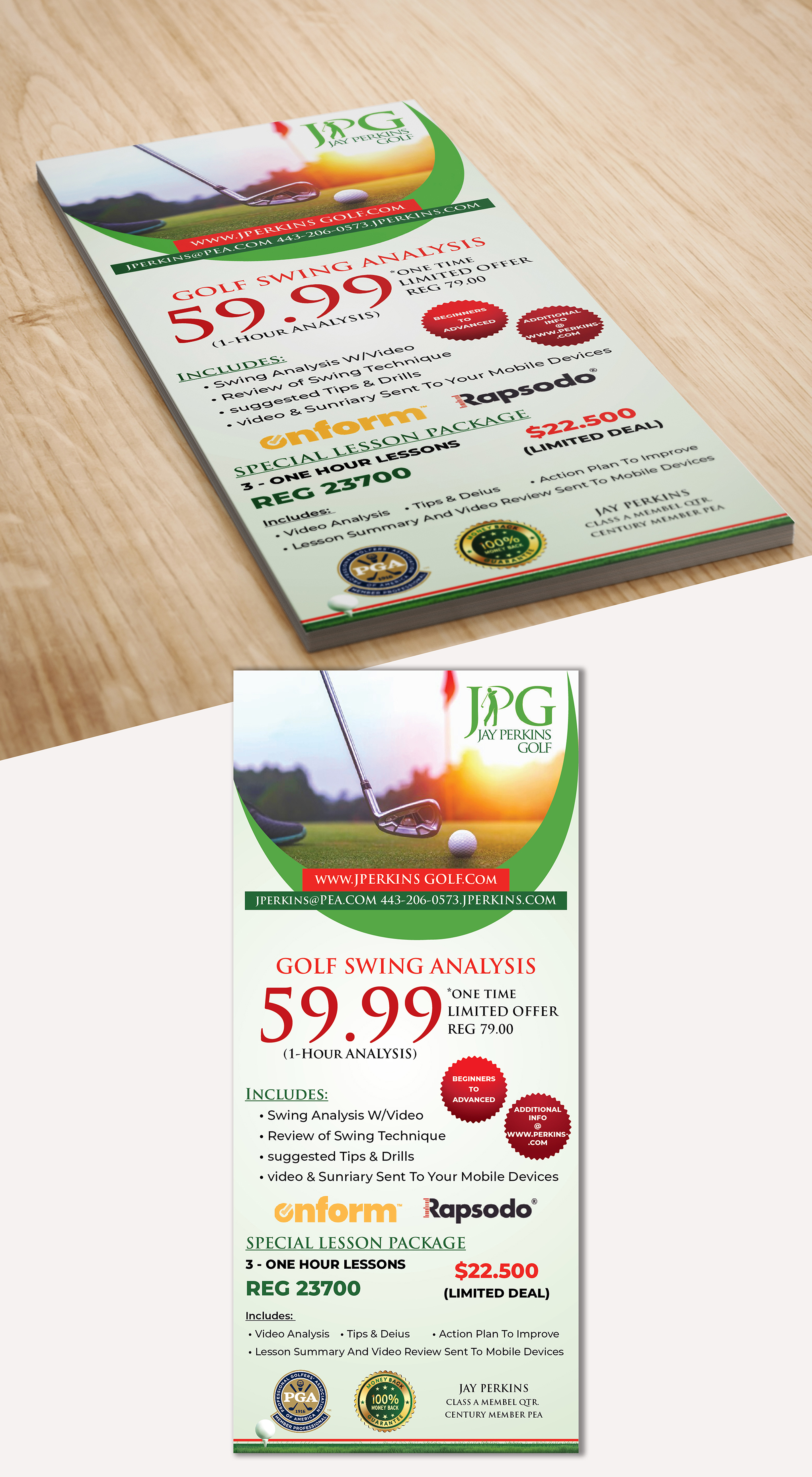 Diseño de Flyer por creativemood438 para Jay Perkins Golf | Diseño #30494560