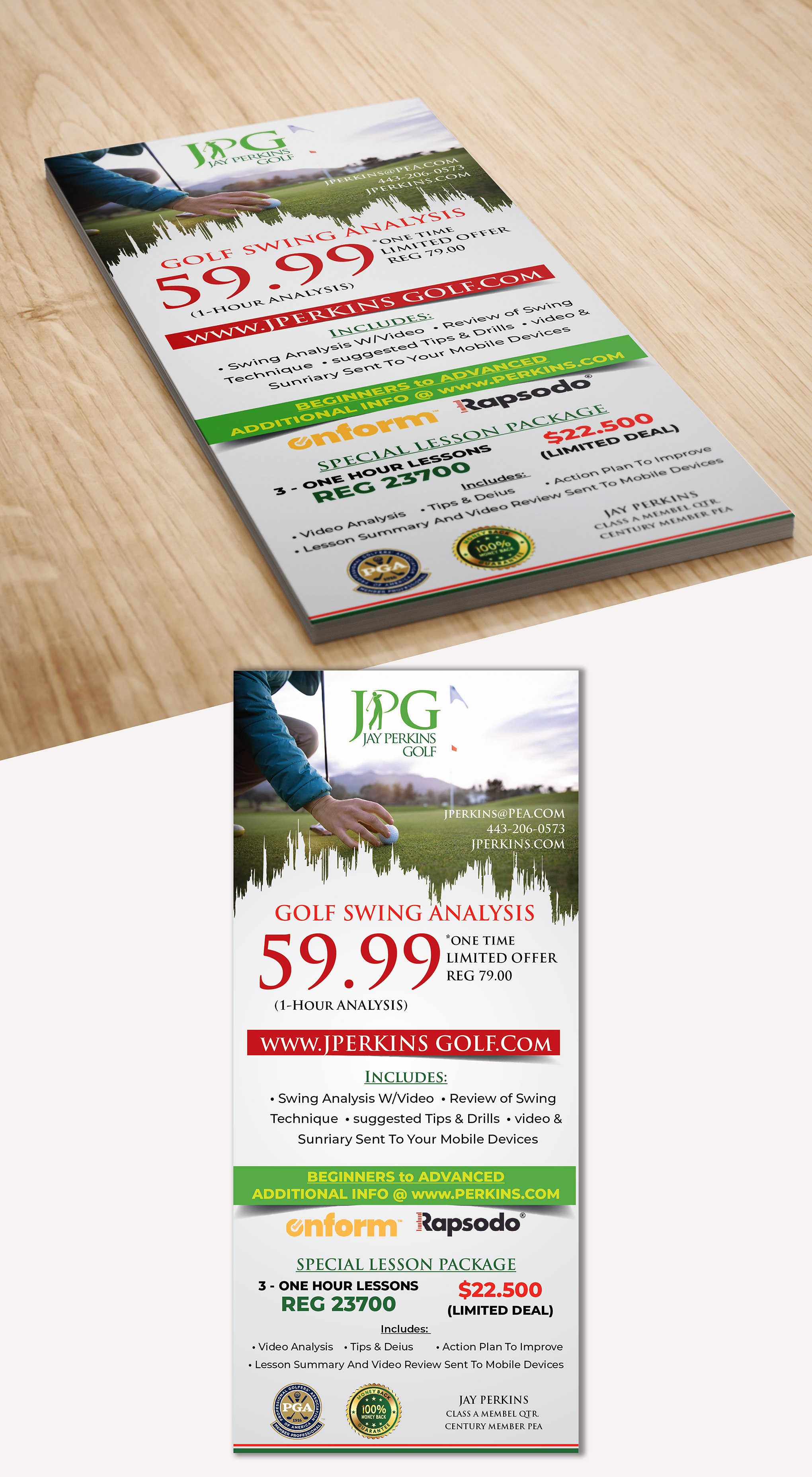 Diseño de Flyer por creativemood438 para Jay Perkins Golf | Diseño #30494561