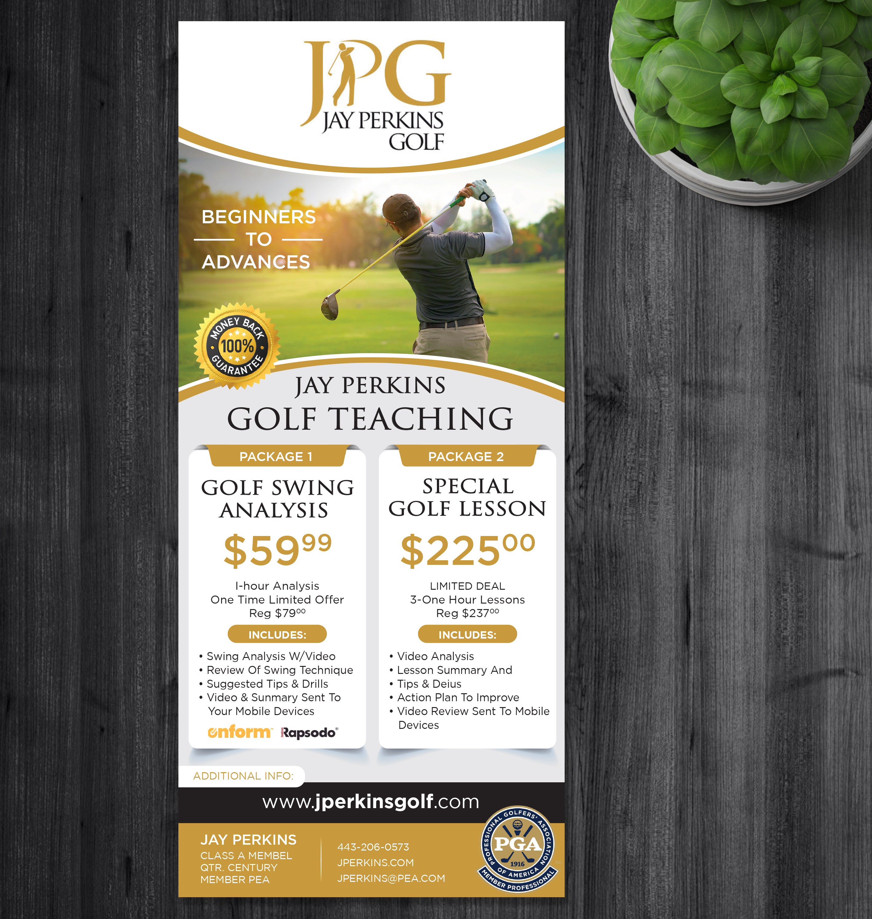 Diseño de Flyer por alex989 para Jay Perkins Golf | Diseño #30493200