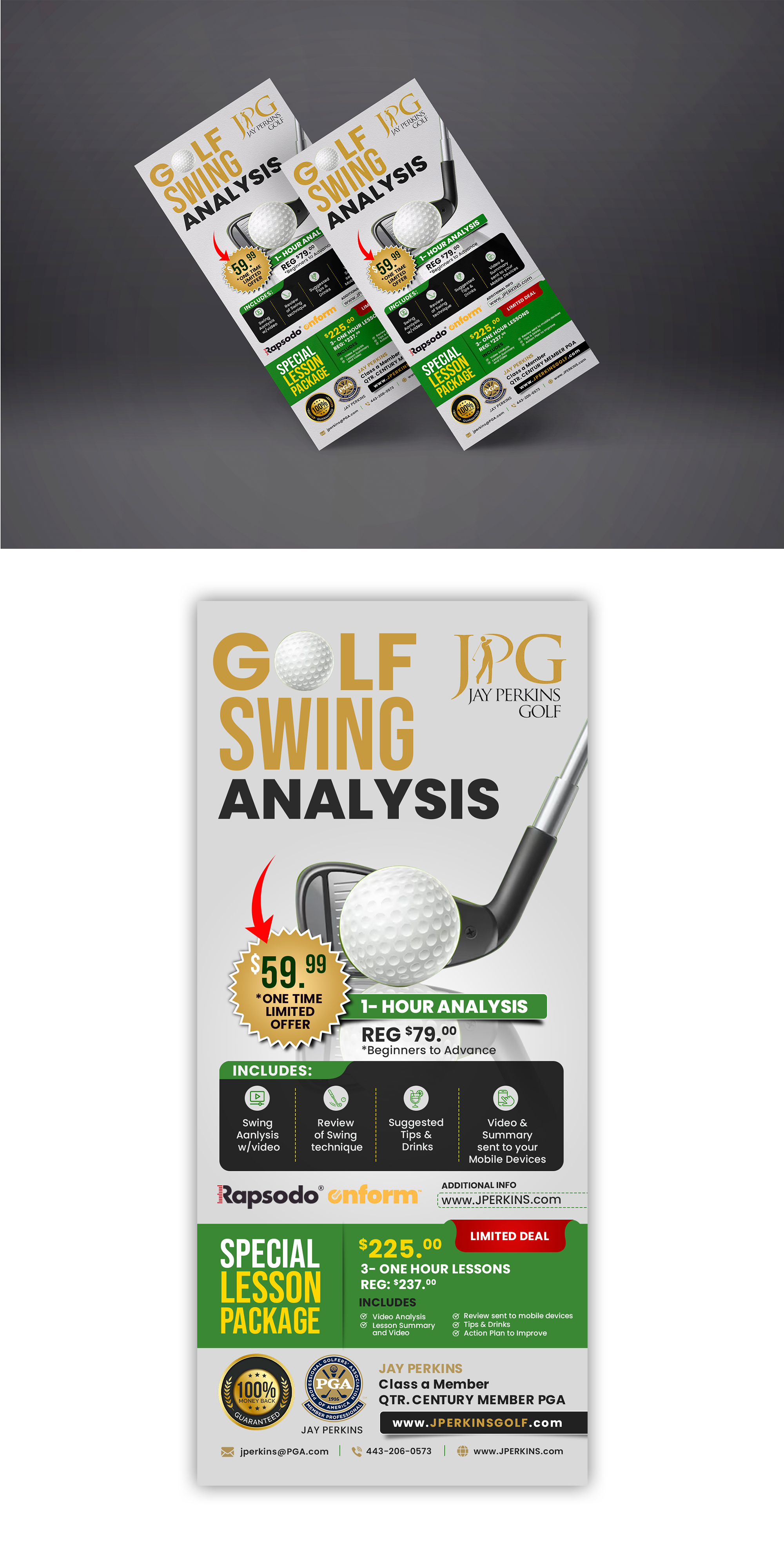 Flyer Design by debdesign for Jay Perkins Golf | Design #30493845