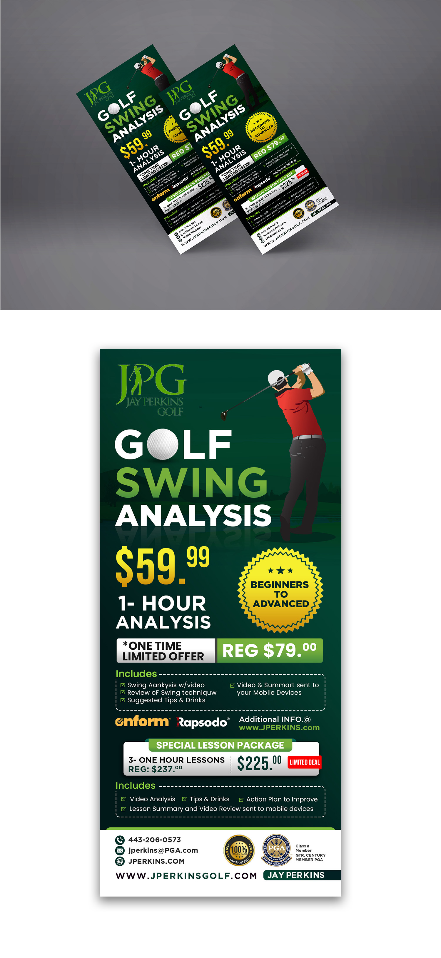 Flyer Design by debdesign for Jay Perkins Golf | Design #30493903