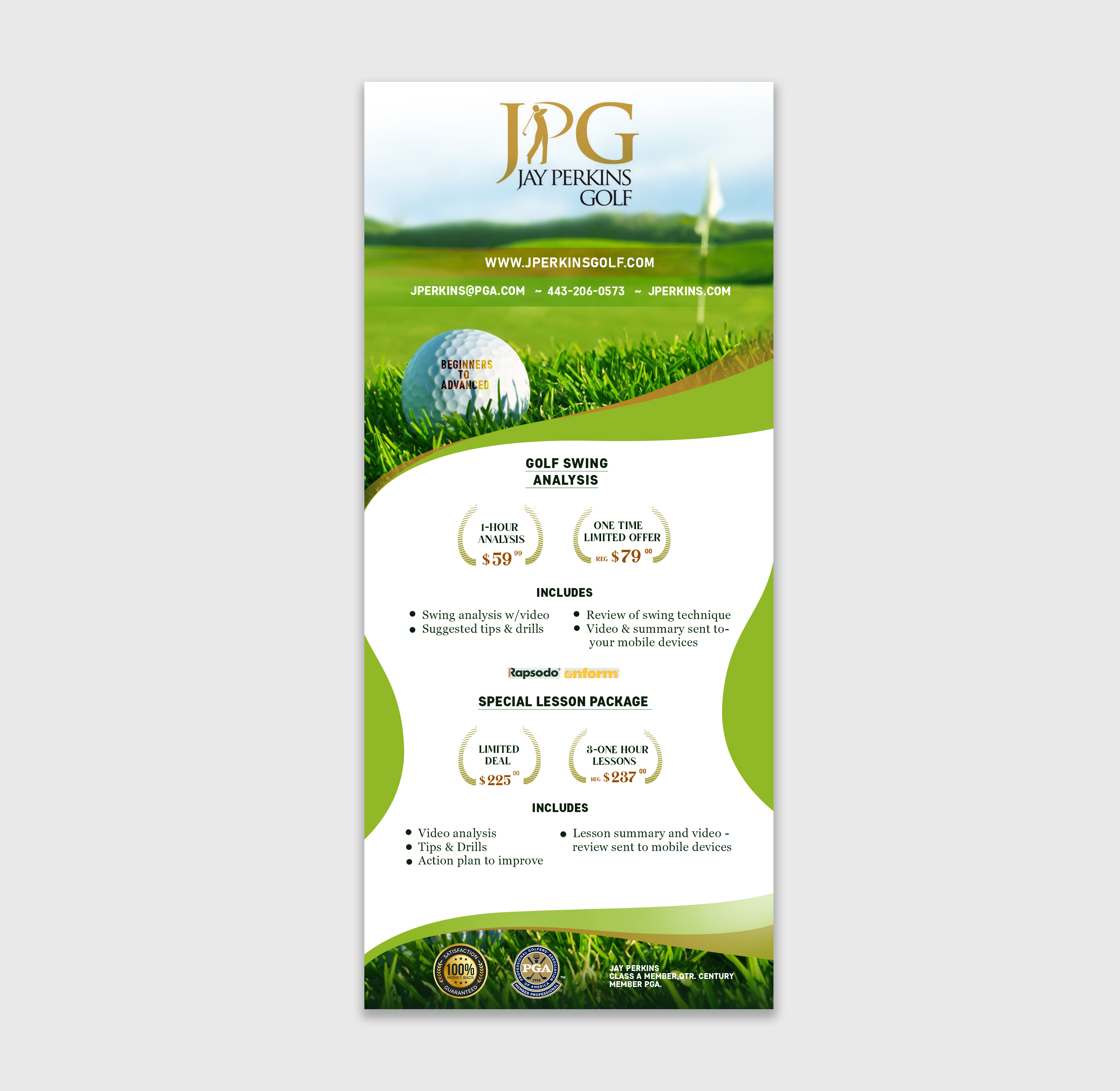 Flyer Design by Lprossd for Jay Perkins Golf | Design #30488704