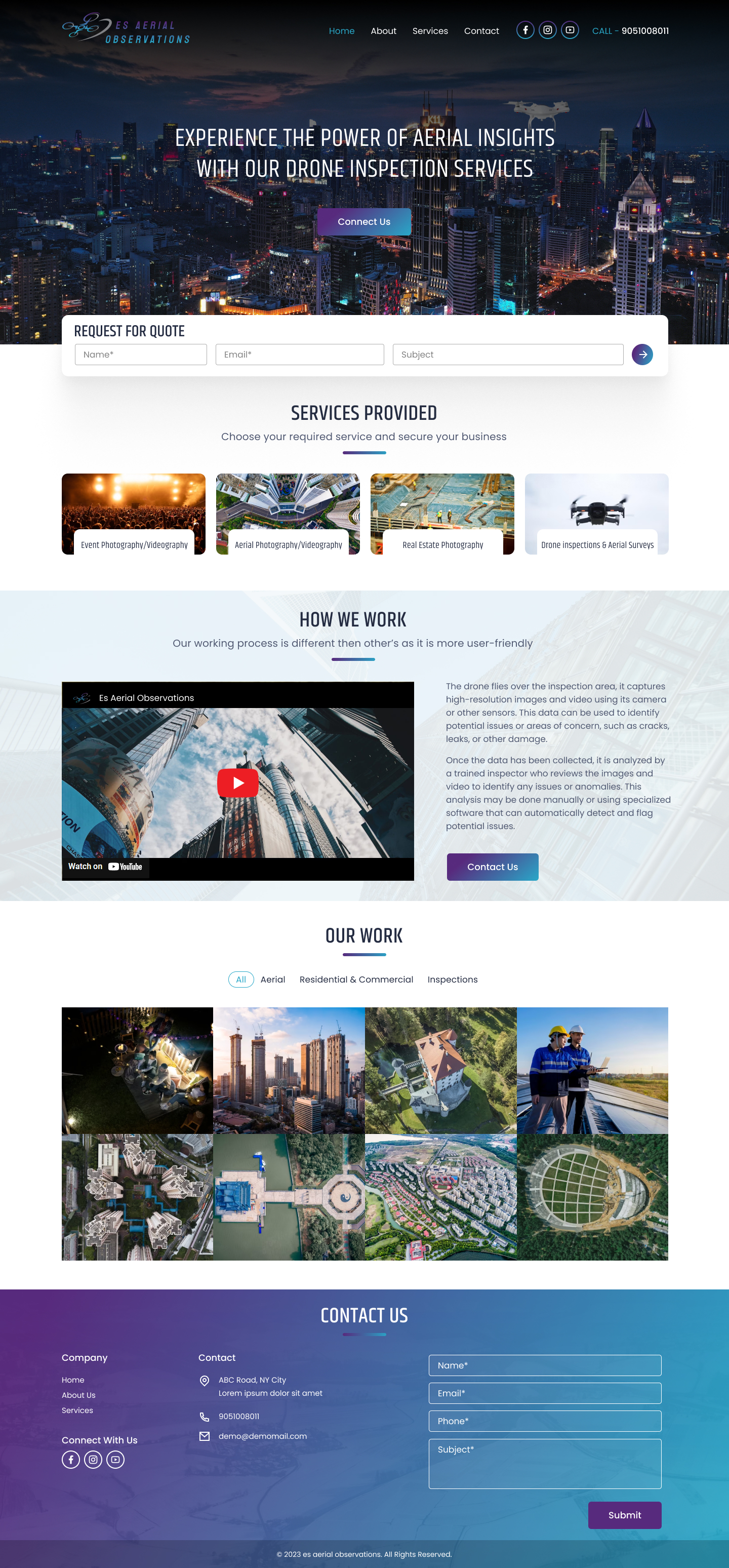 Web Design by Suprakash 3 for ES Aerial Observations | Design #30511663