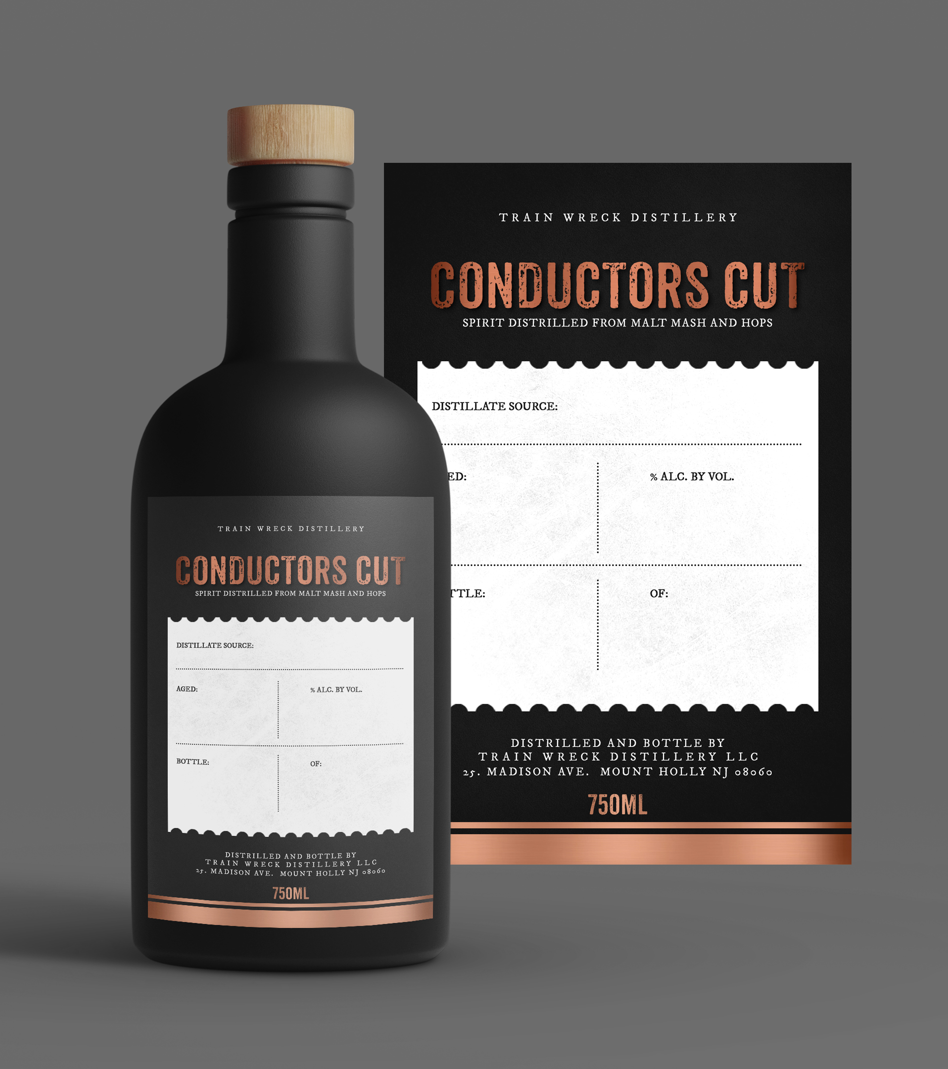 Diseño de Empaque por Graphic Storm para Train Wreck Distillery | Diseño #30520377