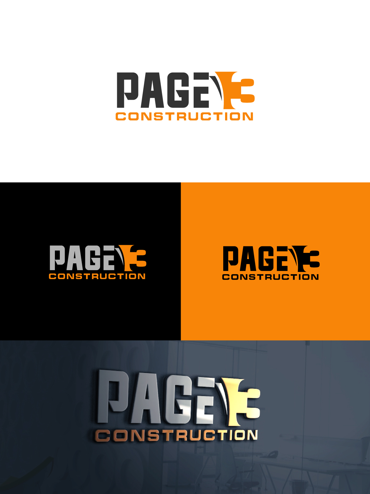 Logo Design by Farhad Kreative for Page 3 Construction | Design #30501121