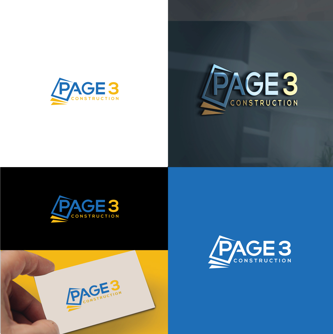 Logo Design by sol design2 for Page 3 Construction | Design #30498047