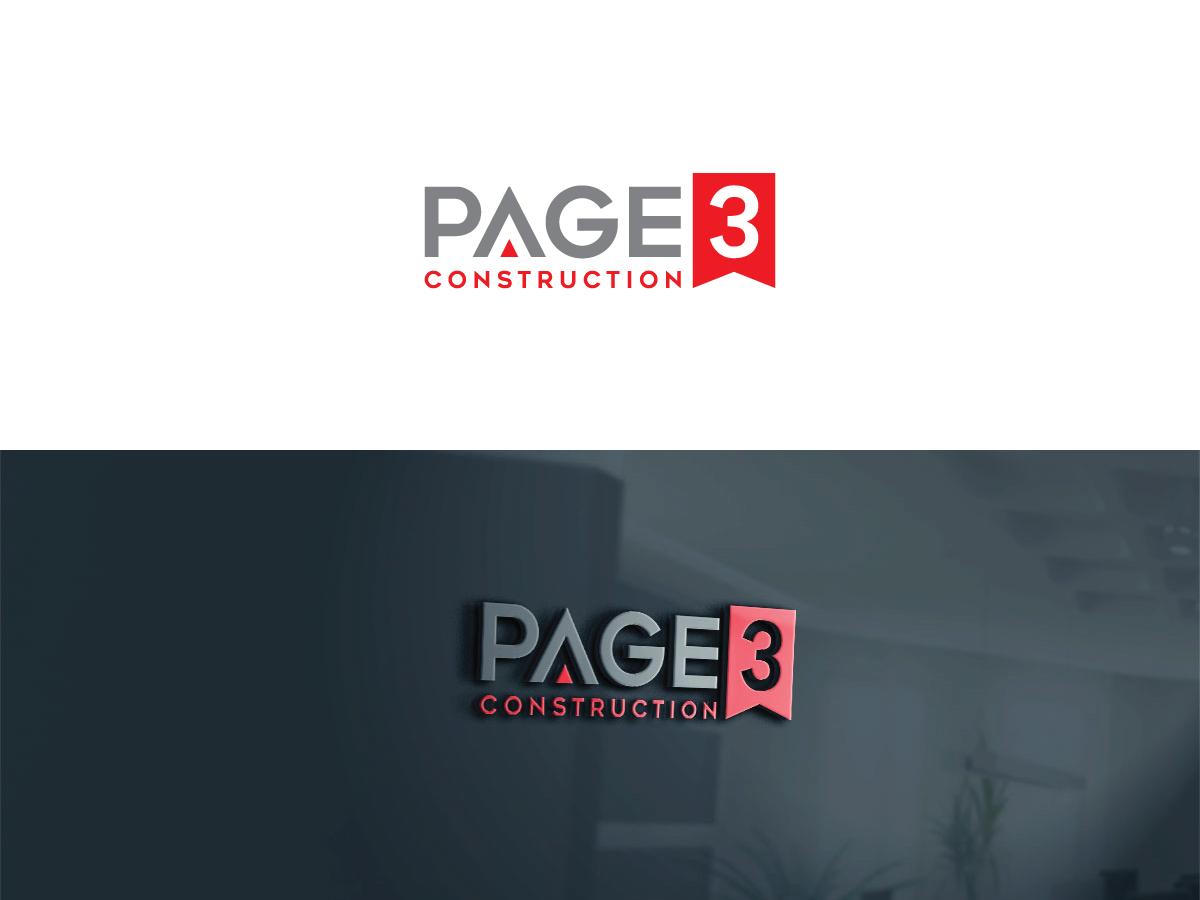 Logo Design by 439 Creations for Page 3 Construction | Design #30525273