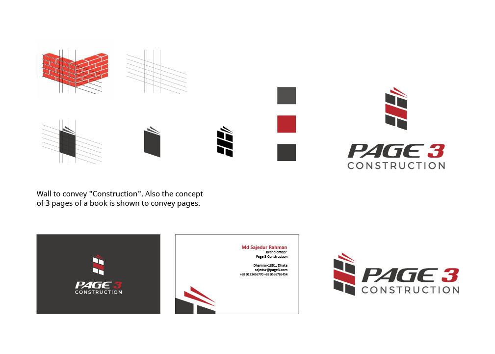 Logo Design by Sajedur for Page 3 Construction | Design #30499738