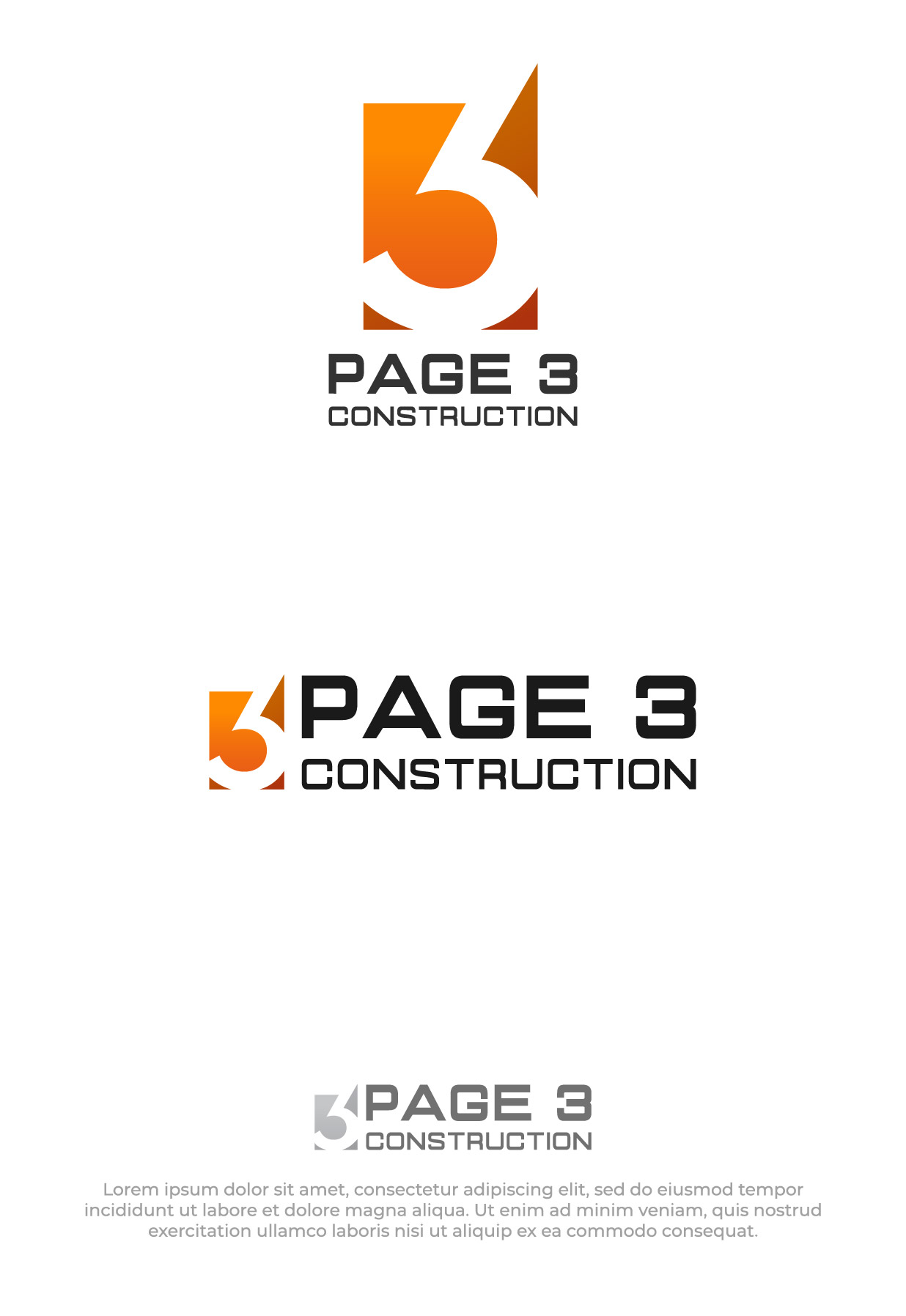 Logo-Design von Nash_Shaha für Page 3 Construction | Design #30499726