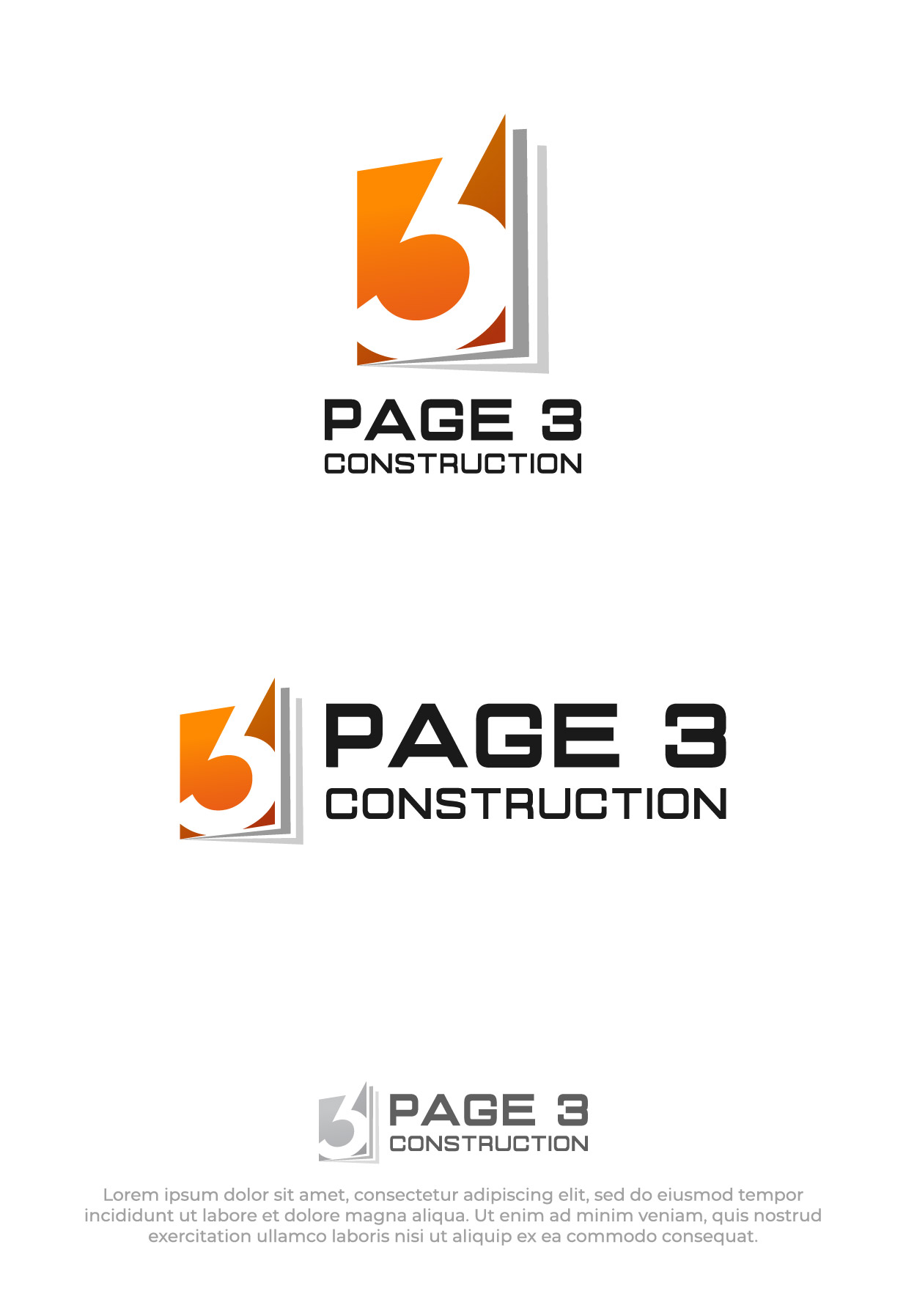 Logo Design by Nash_Shaha for Page 3 Construction | Design #30499727