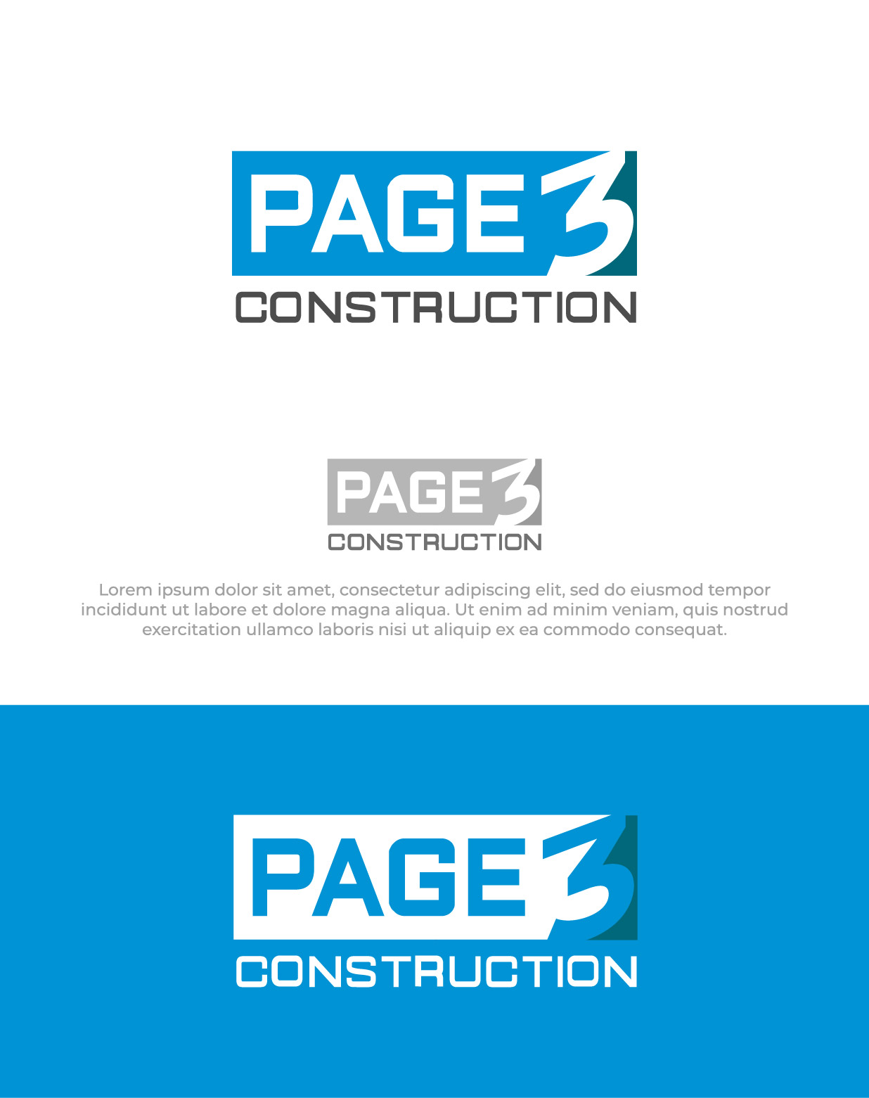 Logo Design by Nash_Shaha for Page 3 Construction | Design #30511541