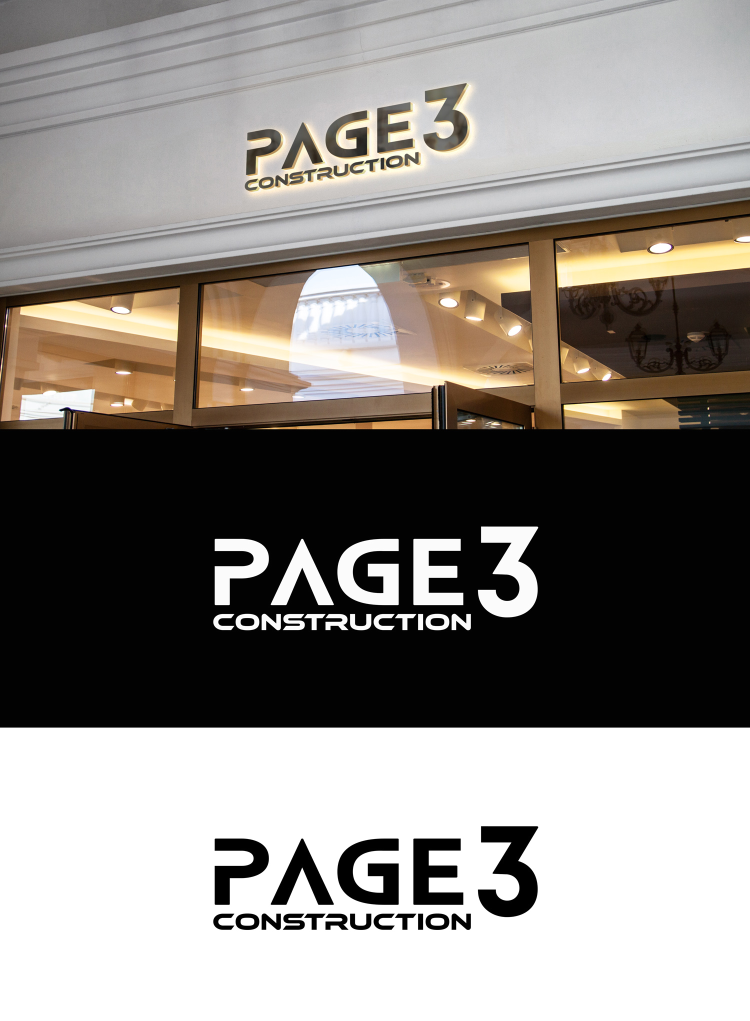 Logo Design by M Art & Design for Page 3 Construction | Design #30500223