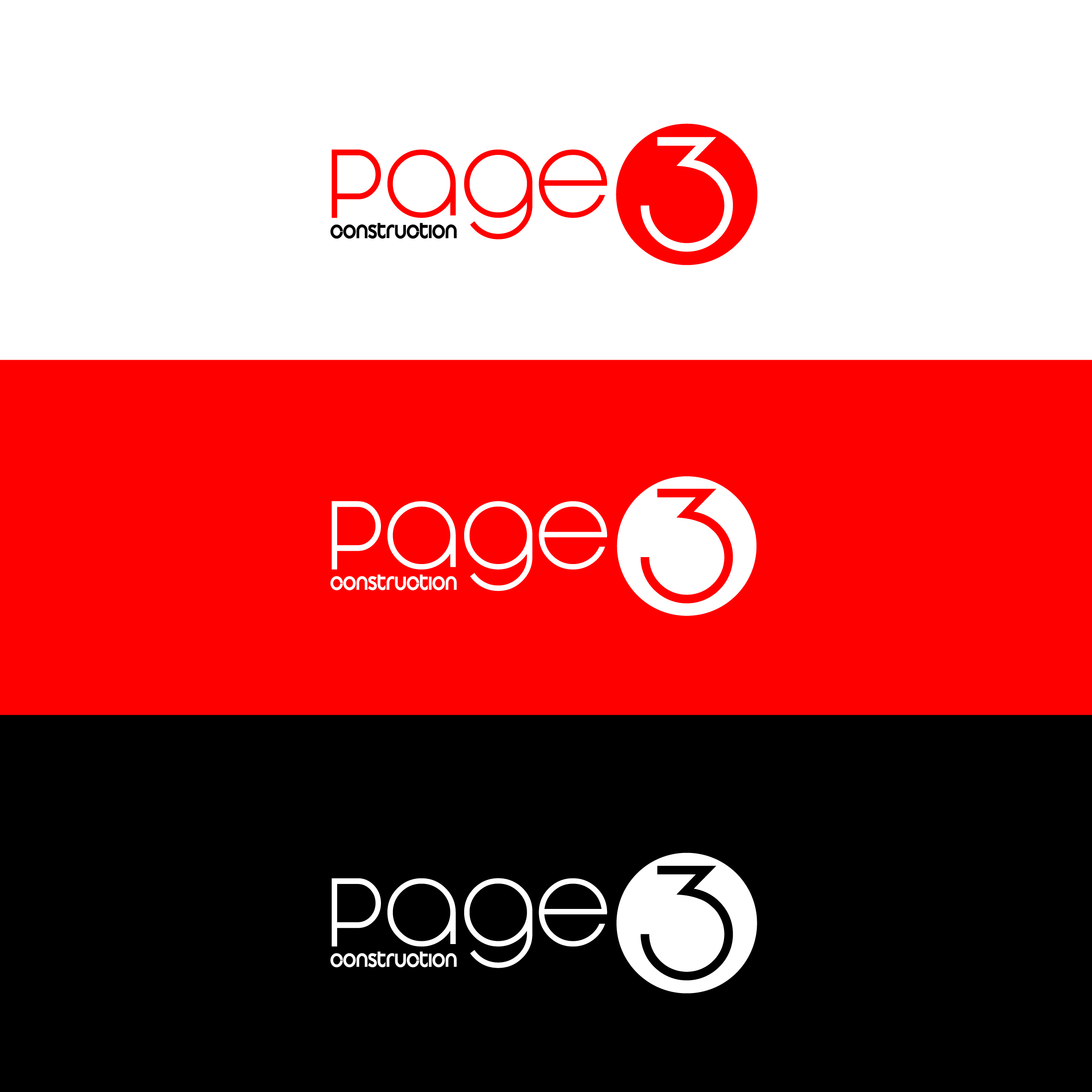 Logo Design by DbelWalid for Page 3 Construction | Design #30507585