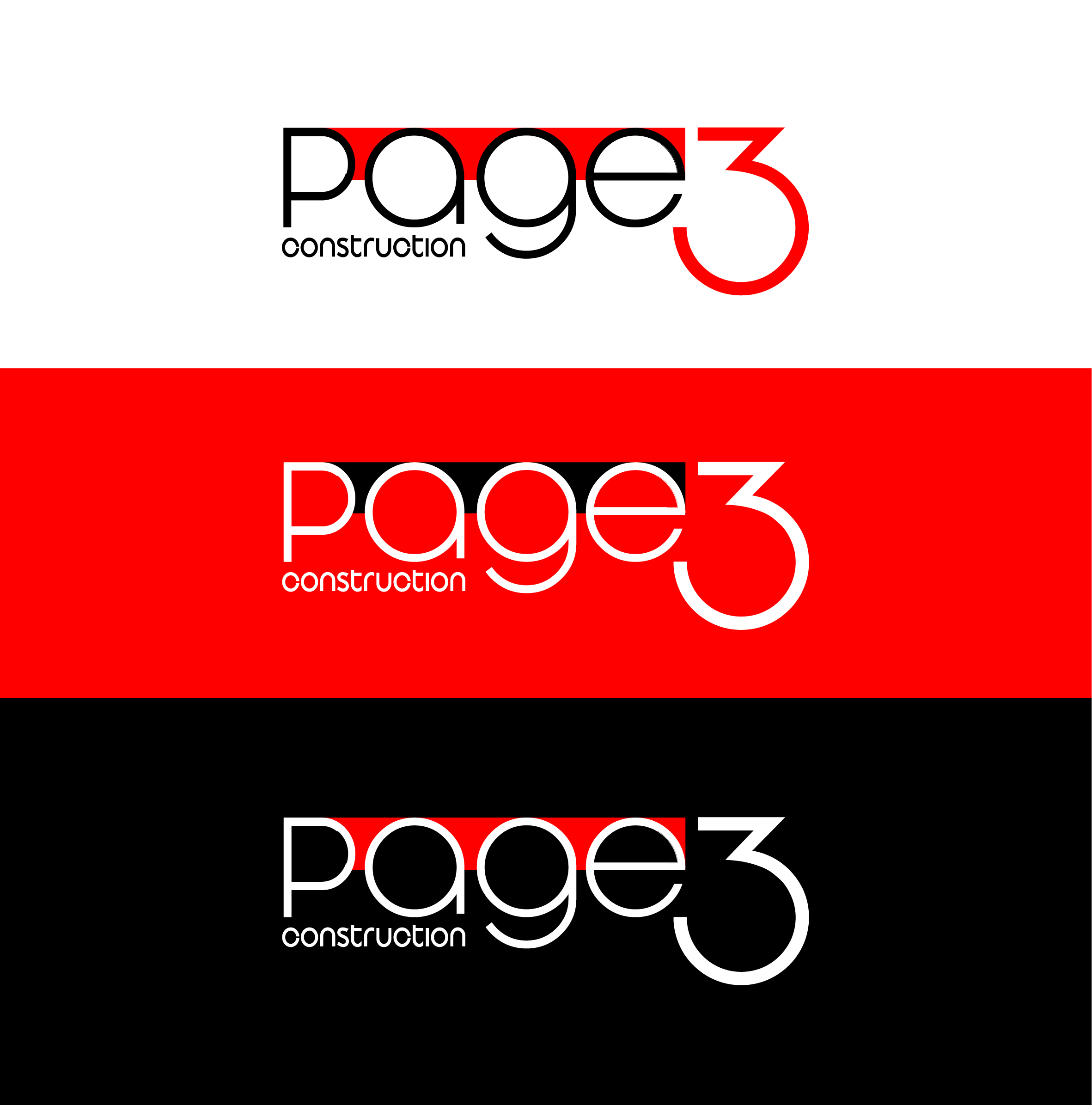 Logo Design by DbelWalid for Page 3 Construction | Design #30508187