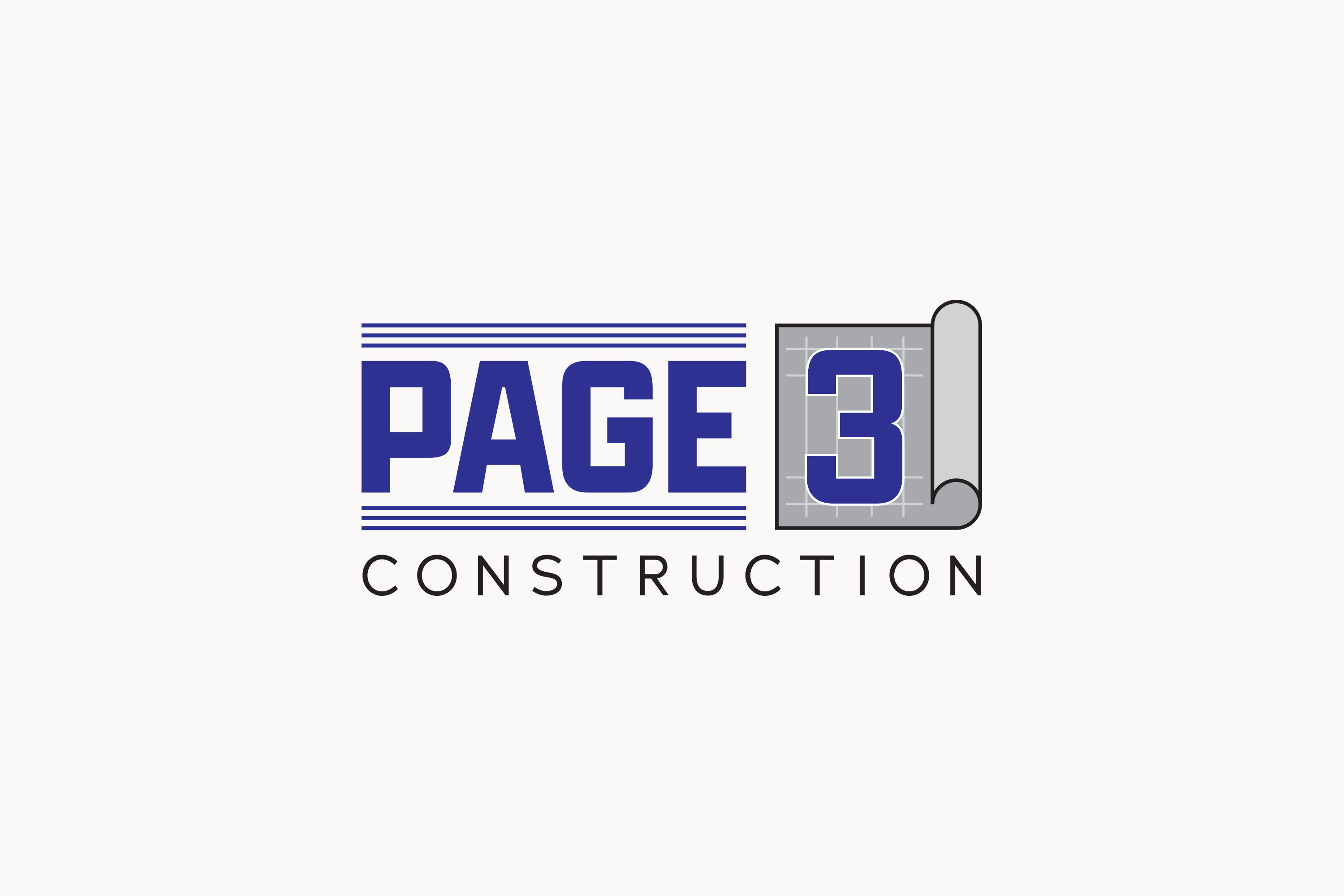 Logo Design by Schaub Design for Page 3 Construction | Design #30514524