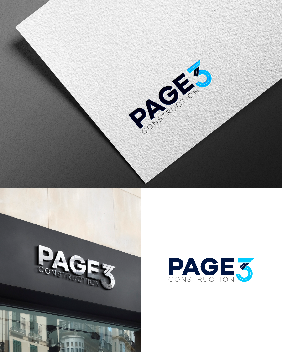 Logo Design by momo57 for Page 3 Construction | Design #30511329