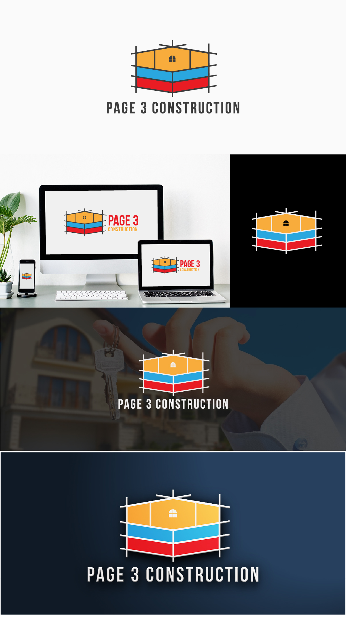 Logo Design by Deziners Zone for Page 3 Construction | Design #30499504