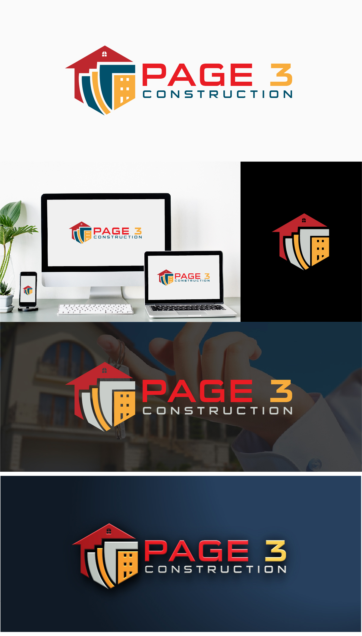 Diseño de Logo por Deziners Zone para Page 3 Construction | Diseño #30499509