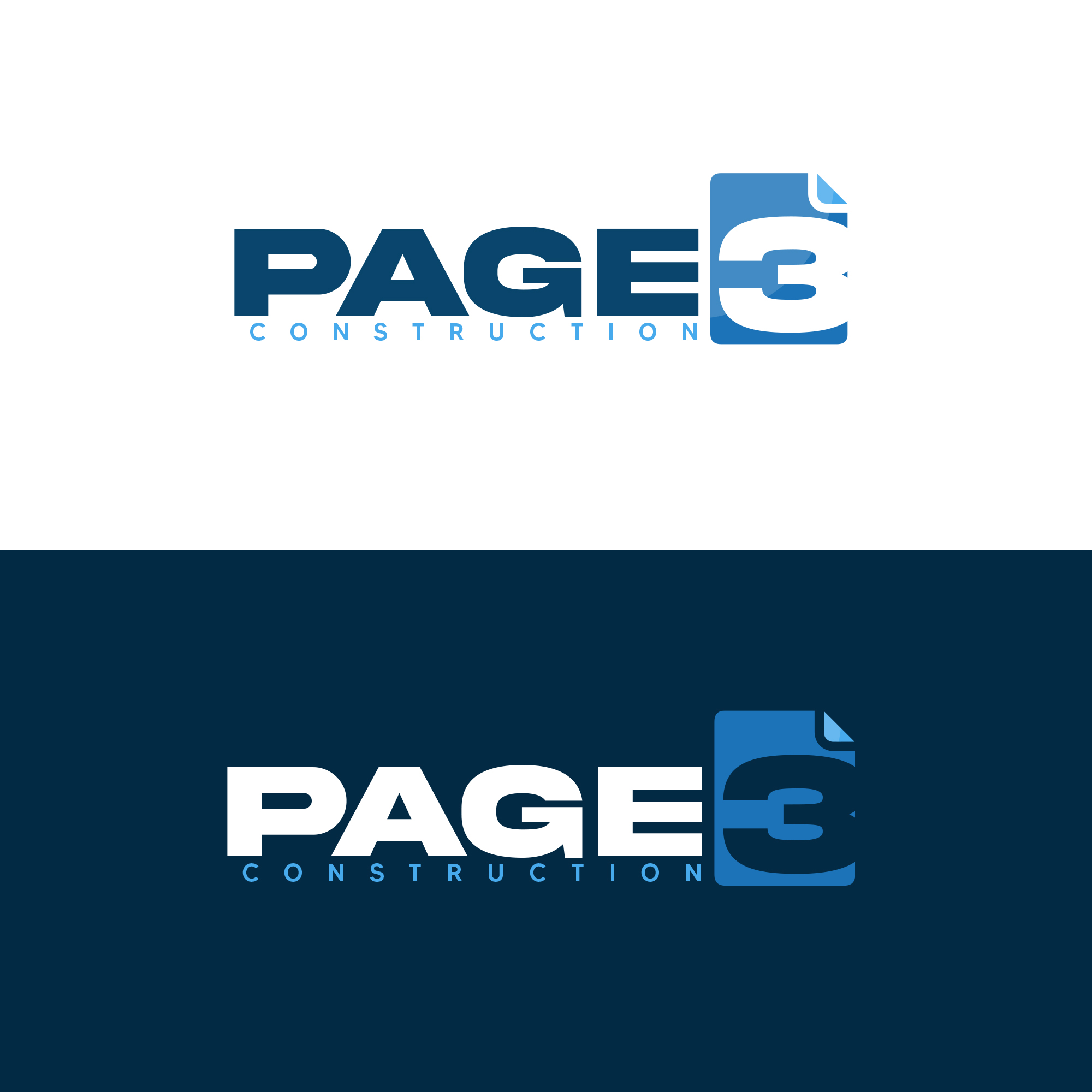 Logo Design by DSCMedia™ for Page 3 Construction | Design #30533478