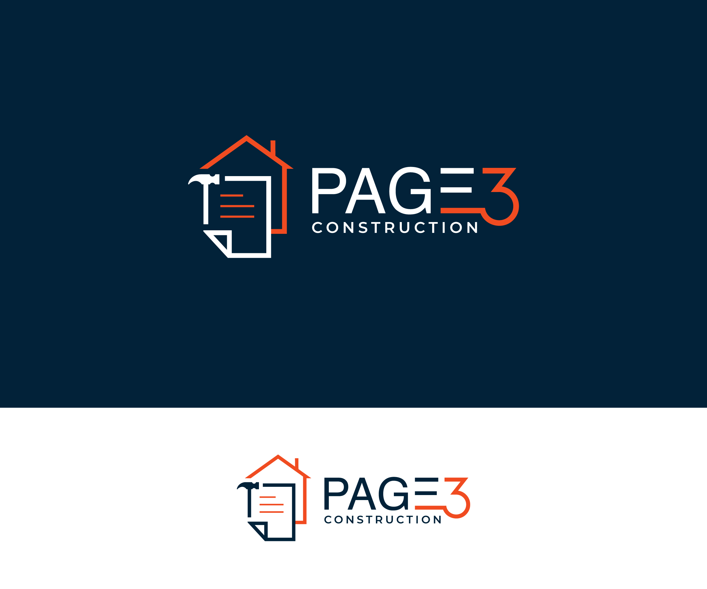 Logo Design by ecorokerz for Page 3 Construction | Design #30498671