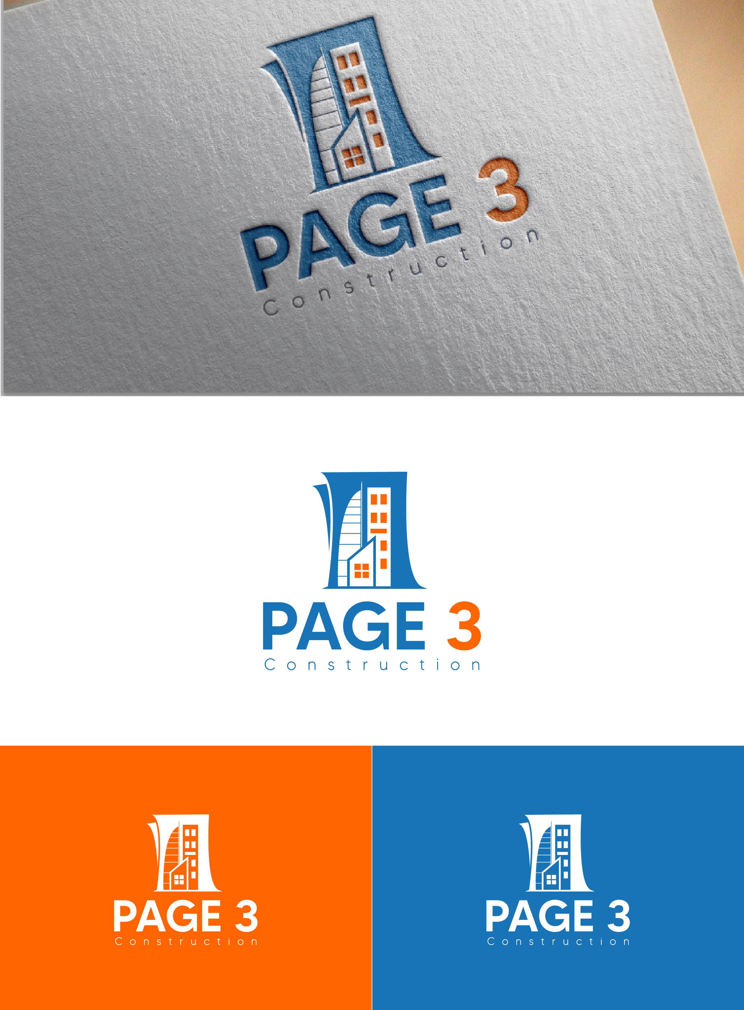 Logo Design by fly  design for Page 3 Construction | Design #30501442