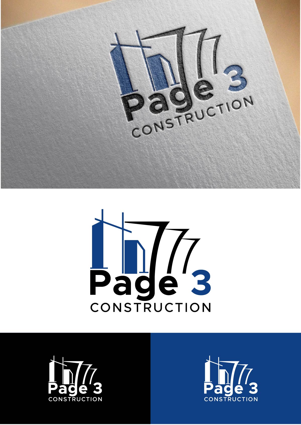 Logo Design by fly  design for Page 3 Construction | Design #30501443