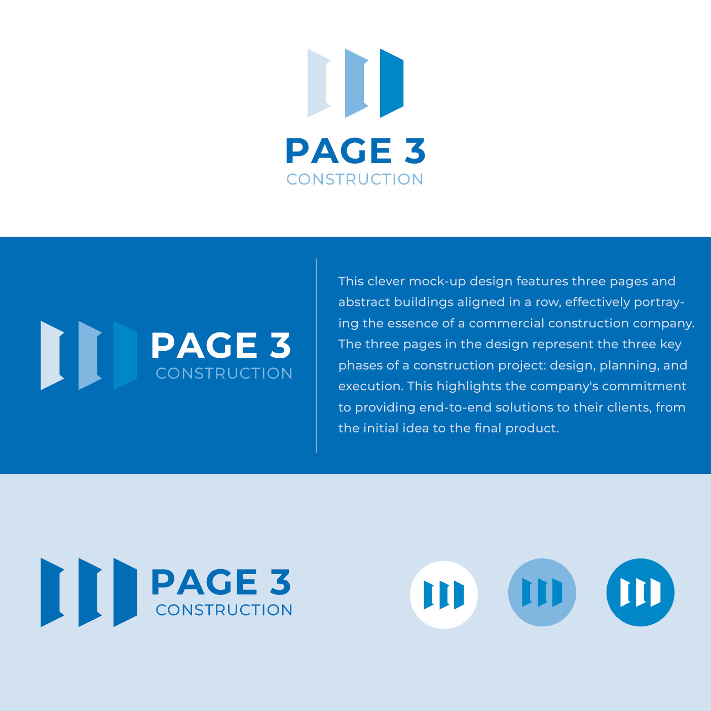 Logo Design by nandkumar for Page 3 Construction | Design #30498869