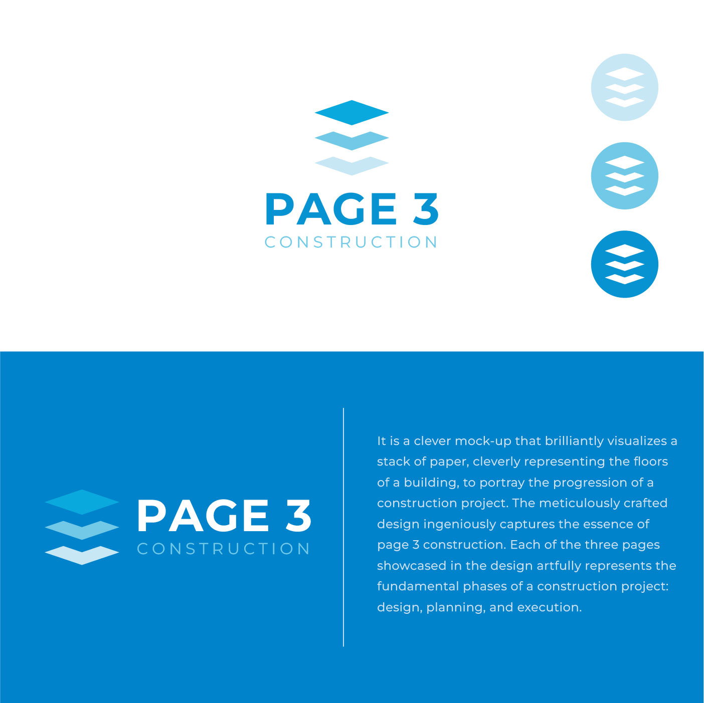 Logo Design by nandkumar for Page 3 Construction | Design #30518139