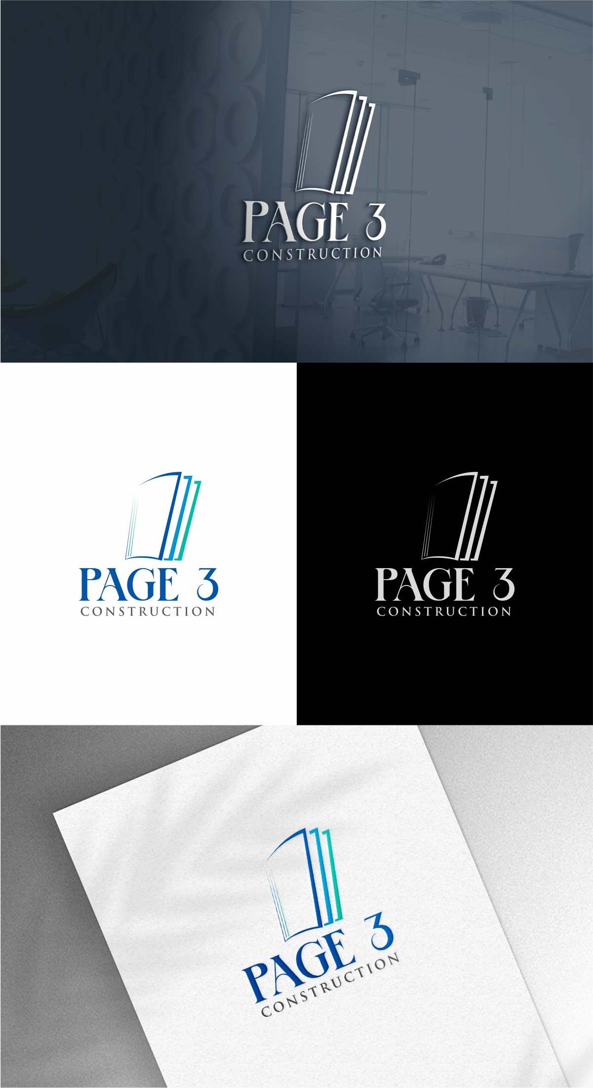 Logo Design by Dave Paresh for Page 3 Construction | Design #30530424