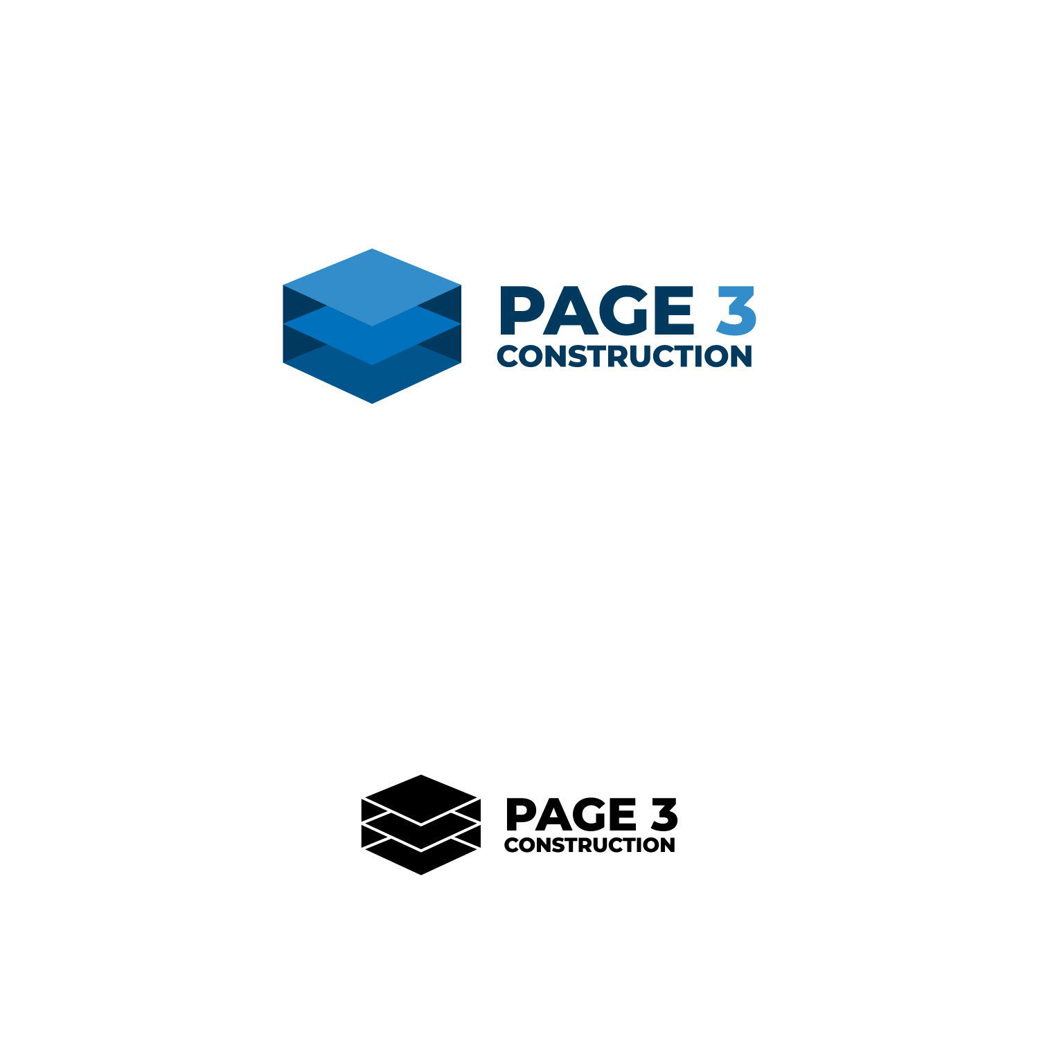 Logo Design by Onerio for Page 3 Construction | Design #30499855