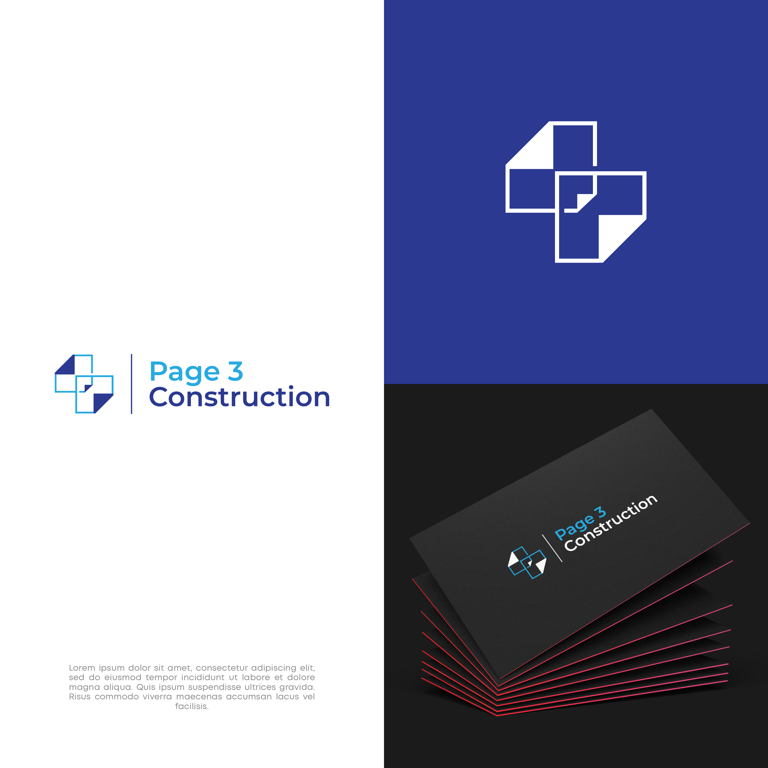 Logo Design by vramar.roy for Page 3 Construction | Design #30502402