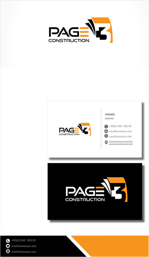 Logo Design by zebronicgraphic for Page 3 Construction | Design: #30501714